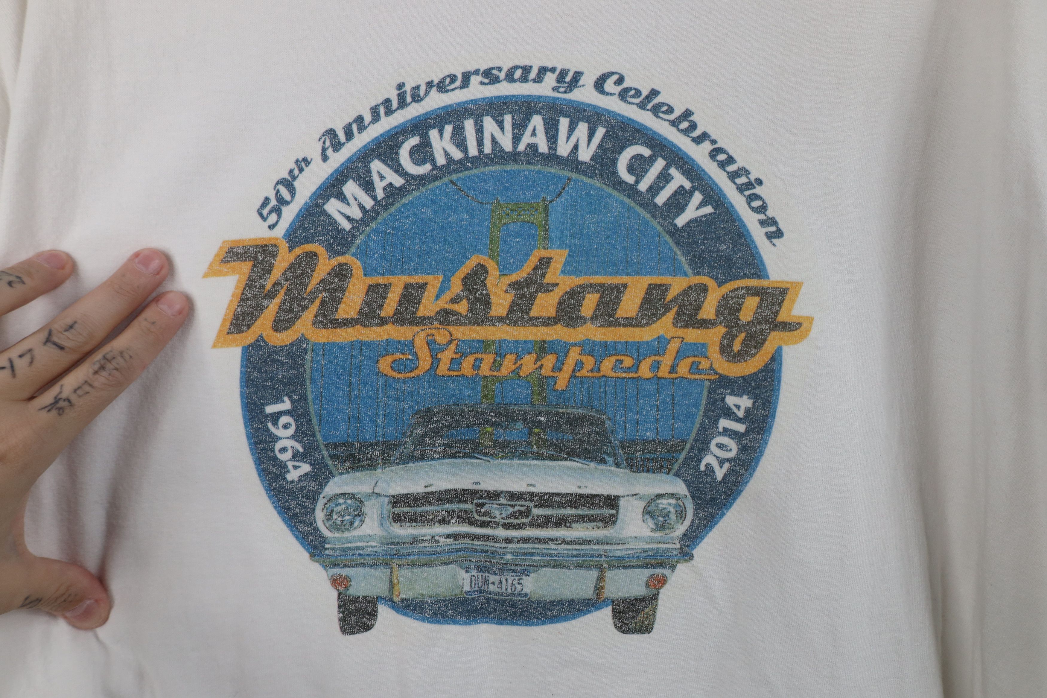 Vintage Y2K Mackinaw City Ford Mustang Stampede Short Sleeve T-Shirt Size US XL / EU 56 / 4 - 9 Thumbnail