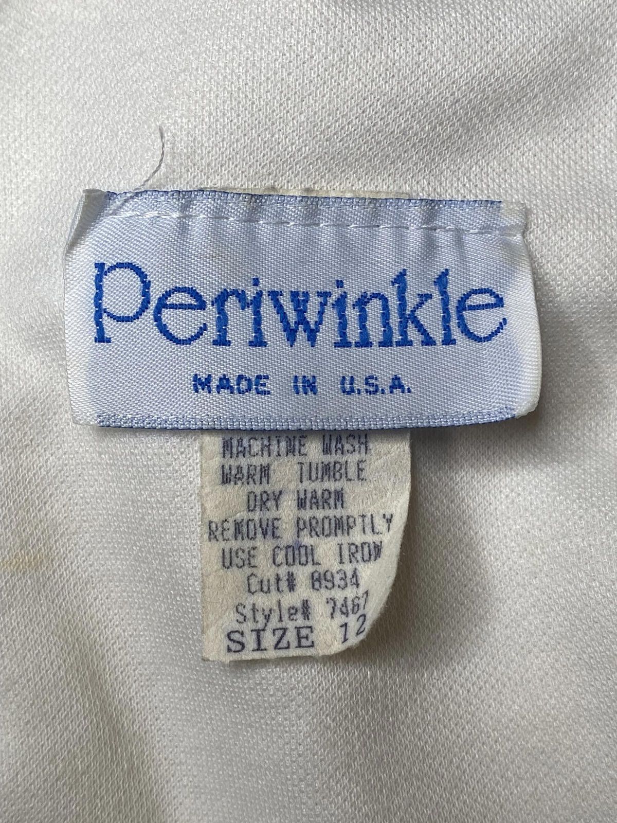 Designer Vintage Periwinkle Cream LS Wool Midi Dress w Button DTL 382 Size XL / US 12-14 / IT 48-50 - 11 Thumbnail