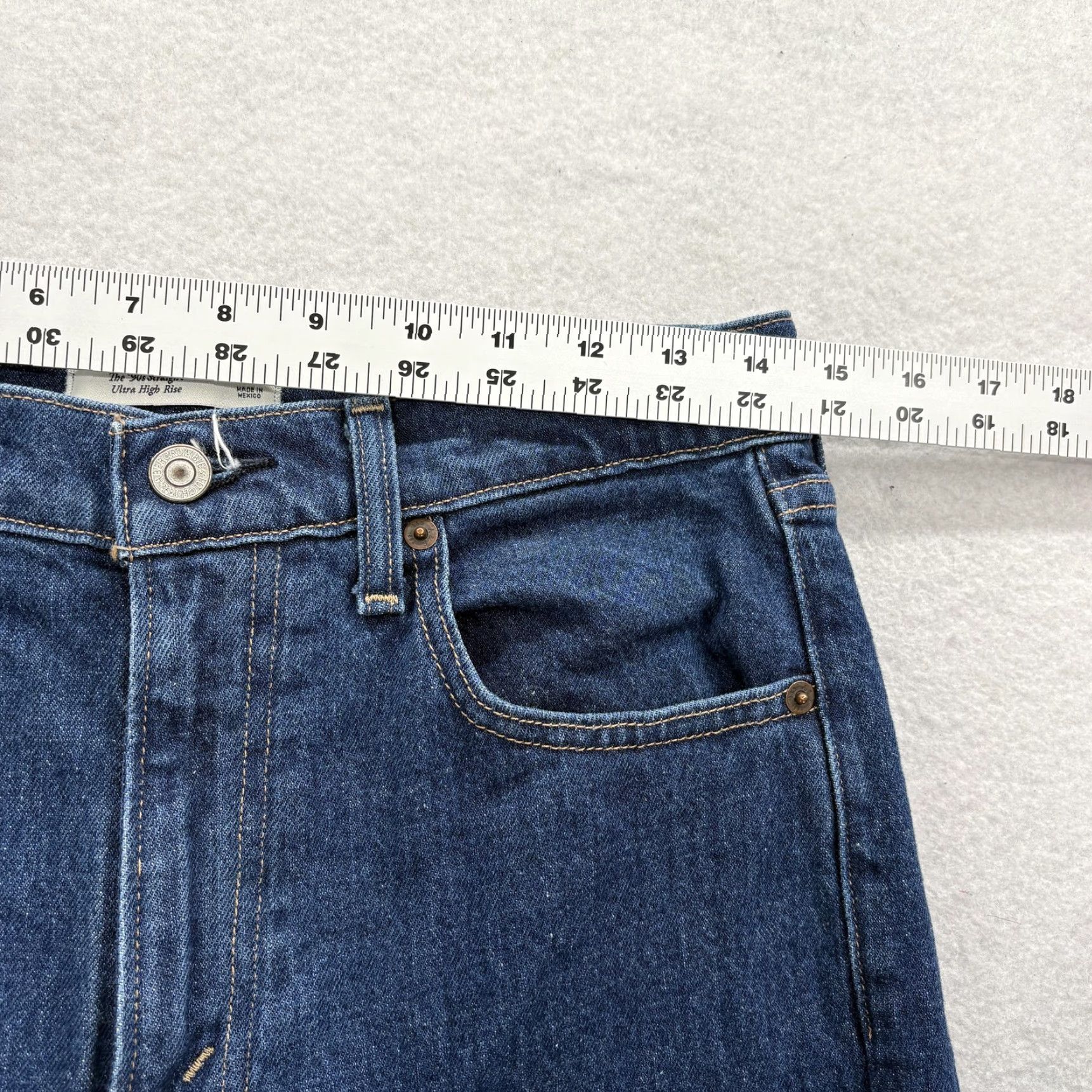 Abercrombie & Fitch Abercrombie & Fitch Jeans Womens 28 Blue Straight High Rise 90s Denim Stretch Pocket Zipper Button 5-Pocket Size 28" / US 6 / IT 42 - 6 Thumbnail