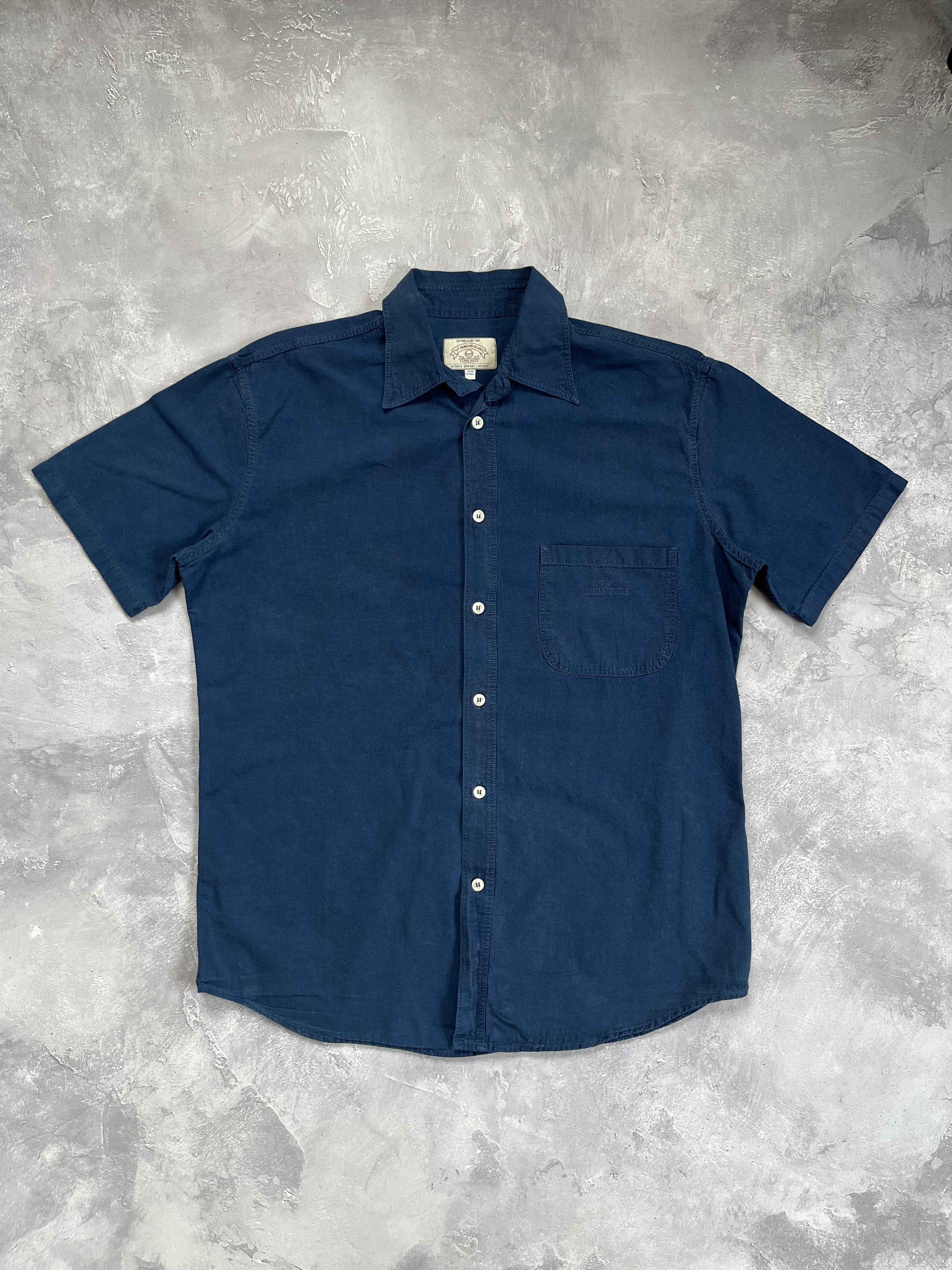 Giorgio Armani Vintage Armani Jeans Men's Pocket Blue Button-Down Shirt XL Size US XL / EU 56 / 4 - 1 Thumbnail