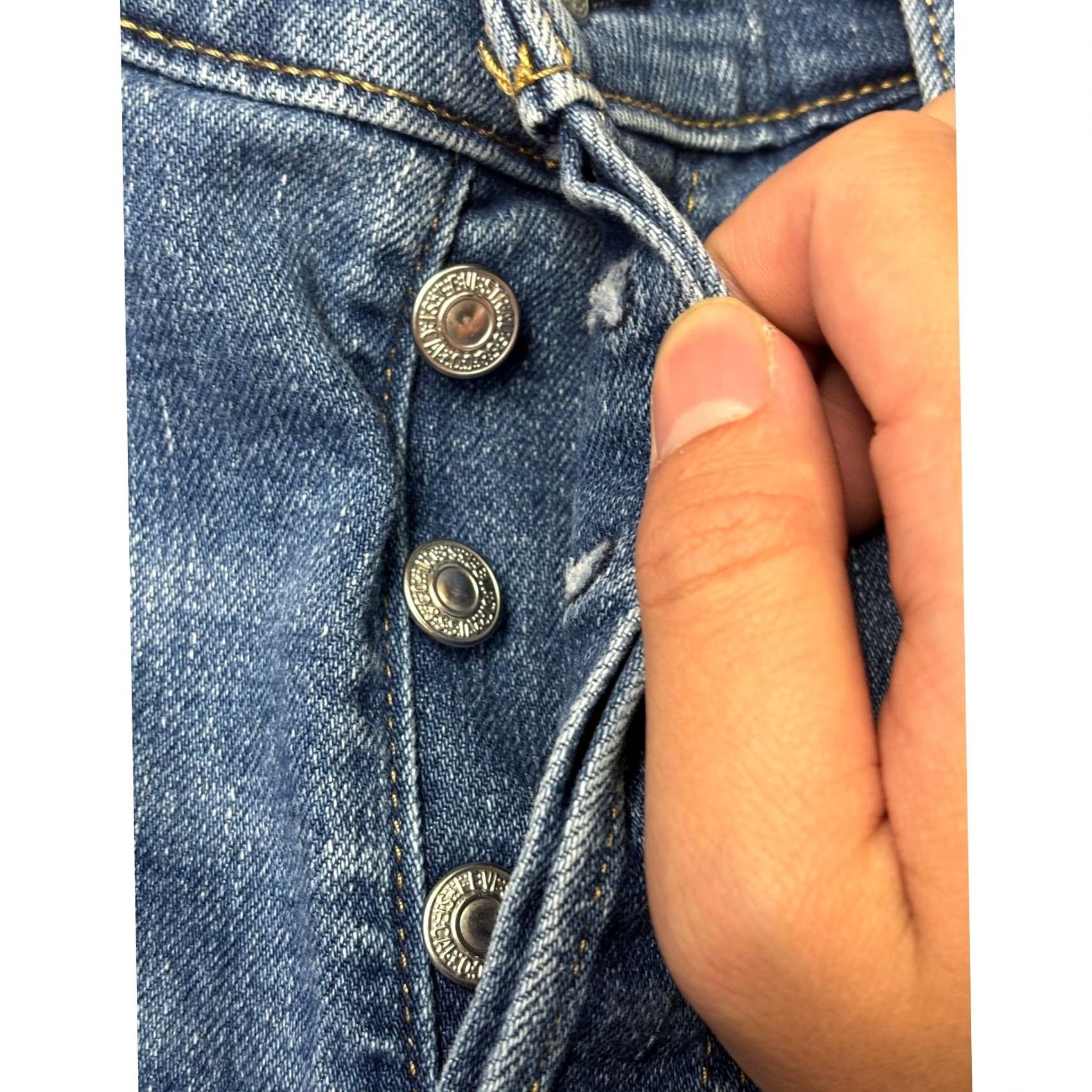 CO Levi Strauss Co Wedgie Straight Jeans Medium Wash Distressed Button Fly 32x28 Size 24" / US 00 / IT 34 - 3 Thumbnail