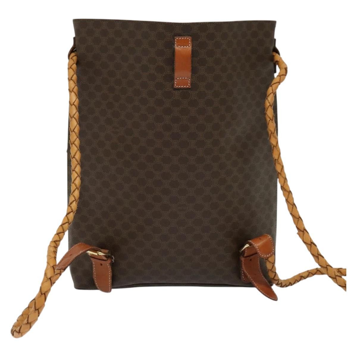 Celine CELINE Macadam Canvas Backpack Pvc Leather Brown Gold Size ONE SIZE - 3 Thumbnail