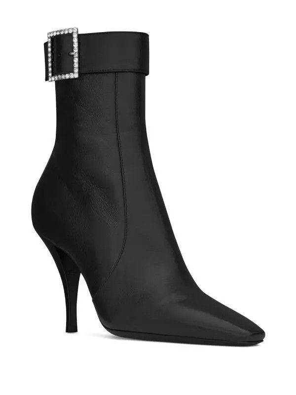 Saint Laurent Paris o1b1hav111224 Jill Booties in Vintage Leather in Black Size US 7.5 / IT 37.5 - 2 Thumbnail