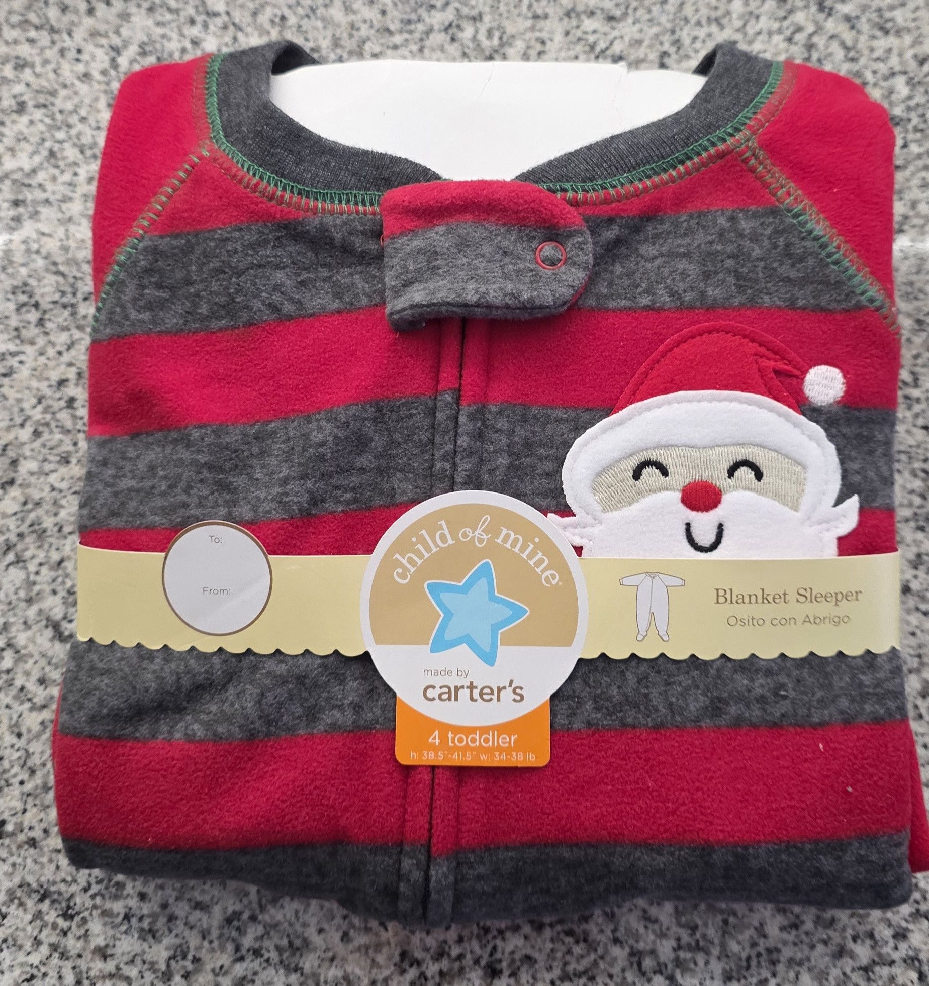 Other NWT Carter's Striped Santa Fleece Footed Pajama Footies 4T Size US XXS / EU 40 - 1 Thumbnail