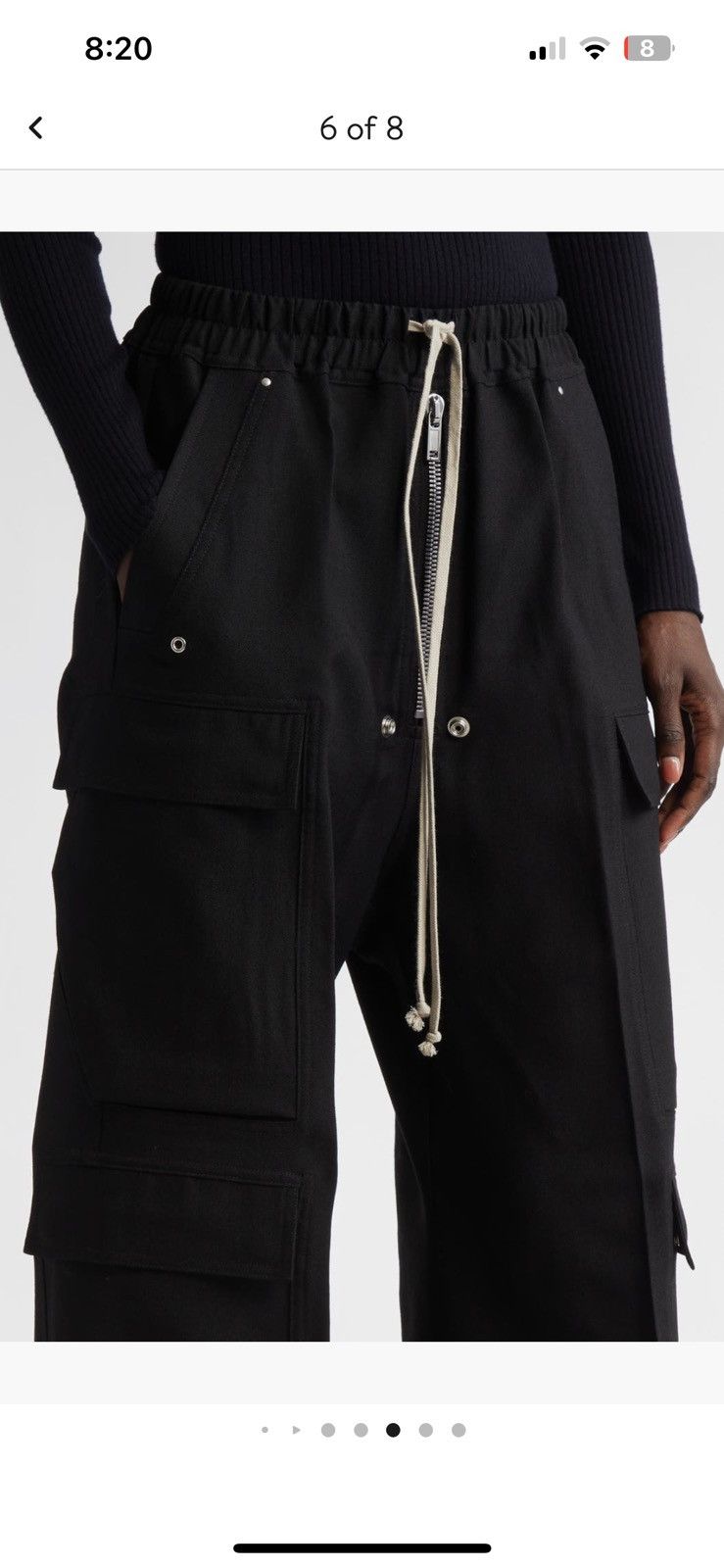 Rick Owens Porterville Wool Wide Leg Cargo Pants Size 28" / US 6 / IT 42 - 4 Thumbnail