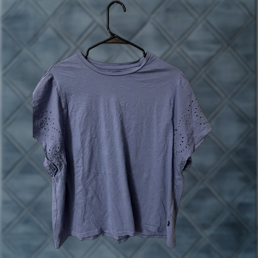 Gap Gap Shirt Women XXL Blue Solid Round Neck Long Sleeve Size XXL / US 16-18 / IT 52-54 - 1 Thumbnail