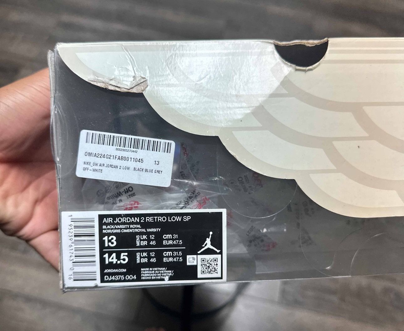 Jordan Brand × Off-White Off-White x Air Jordan 2 Retro Low SP 'Black Varsity Royal" Size US 13 / EU 46 - 8 Thumbnail