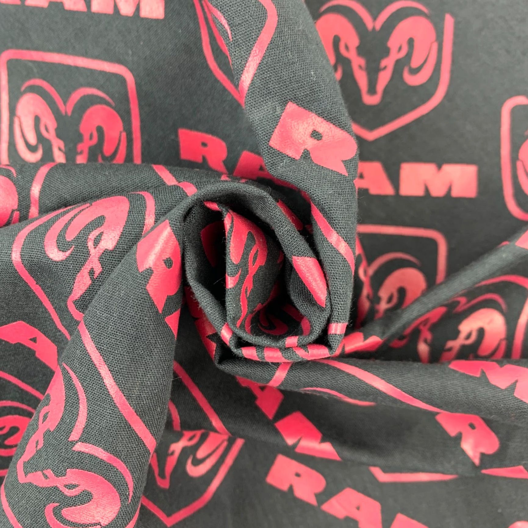 Logo 7 **VINTAGE DODGE RAM BLACK RED LOGO BANDANA 20.75X20.5** User: Vintage Dodge Ram Black Red Logo Bandana 20.75x20.5" Size ONE SIZE - 5 Thumbnail