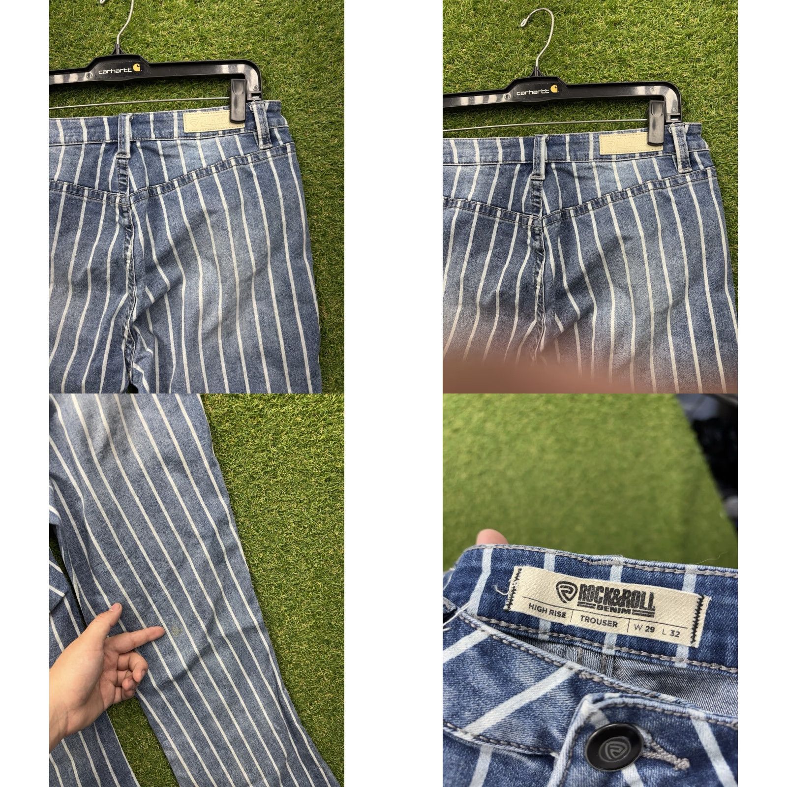 Vintage Rock & Roll Denim Jeans Womens 29x32 High Rise Trouser Flare Boho Medium Wash Size 29" - 8 Thumbnail
