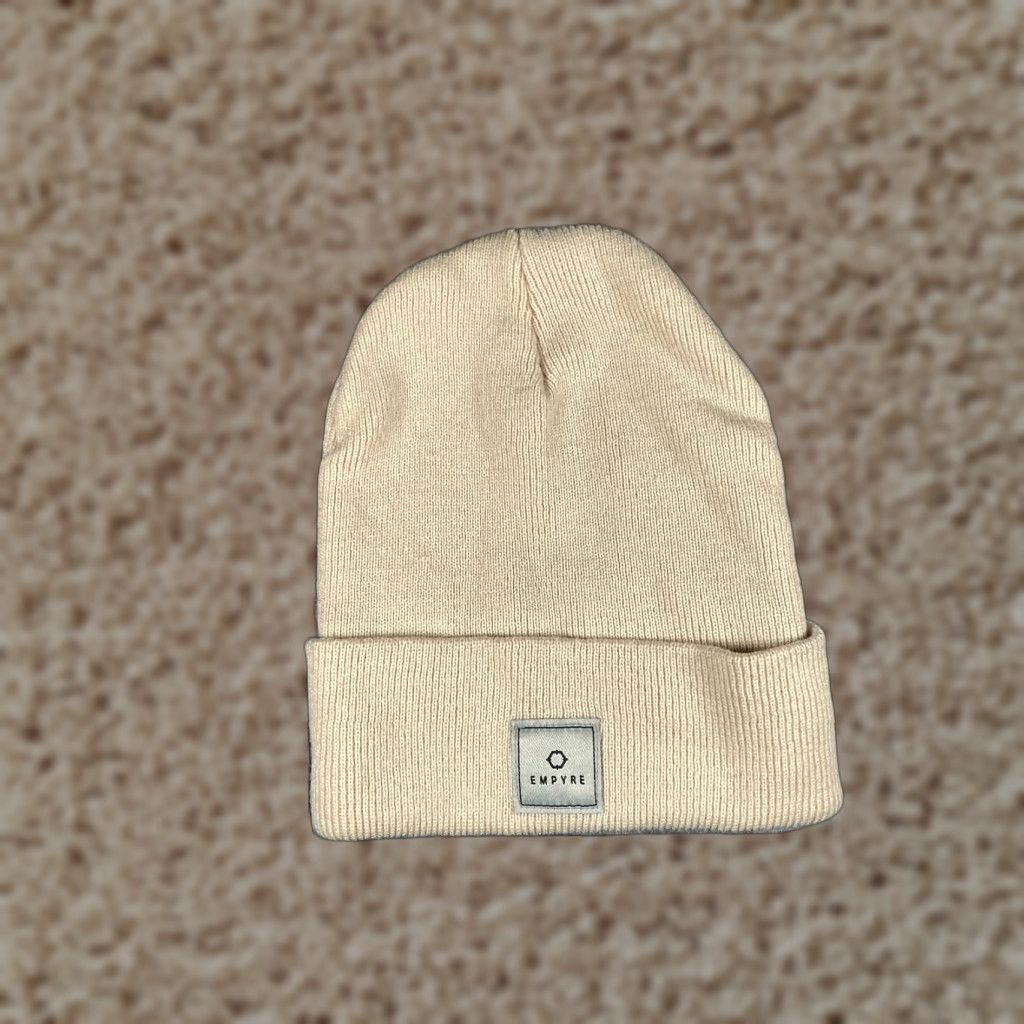 Empyre Empyre Beanie Toque Adult One Size Ivory Knit 100% Acrylic Made Canada Hat/Cap Mens Beanie Ivory Winter 90s Concert Ski Logo Pattern Solid Size ONE SIZE - 1 Thumbnail