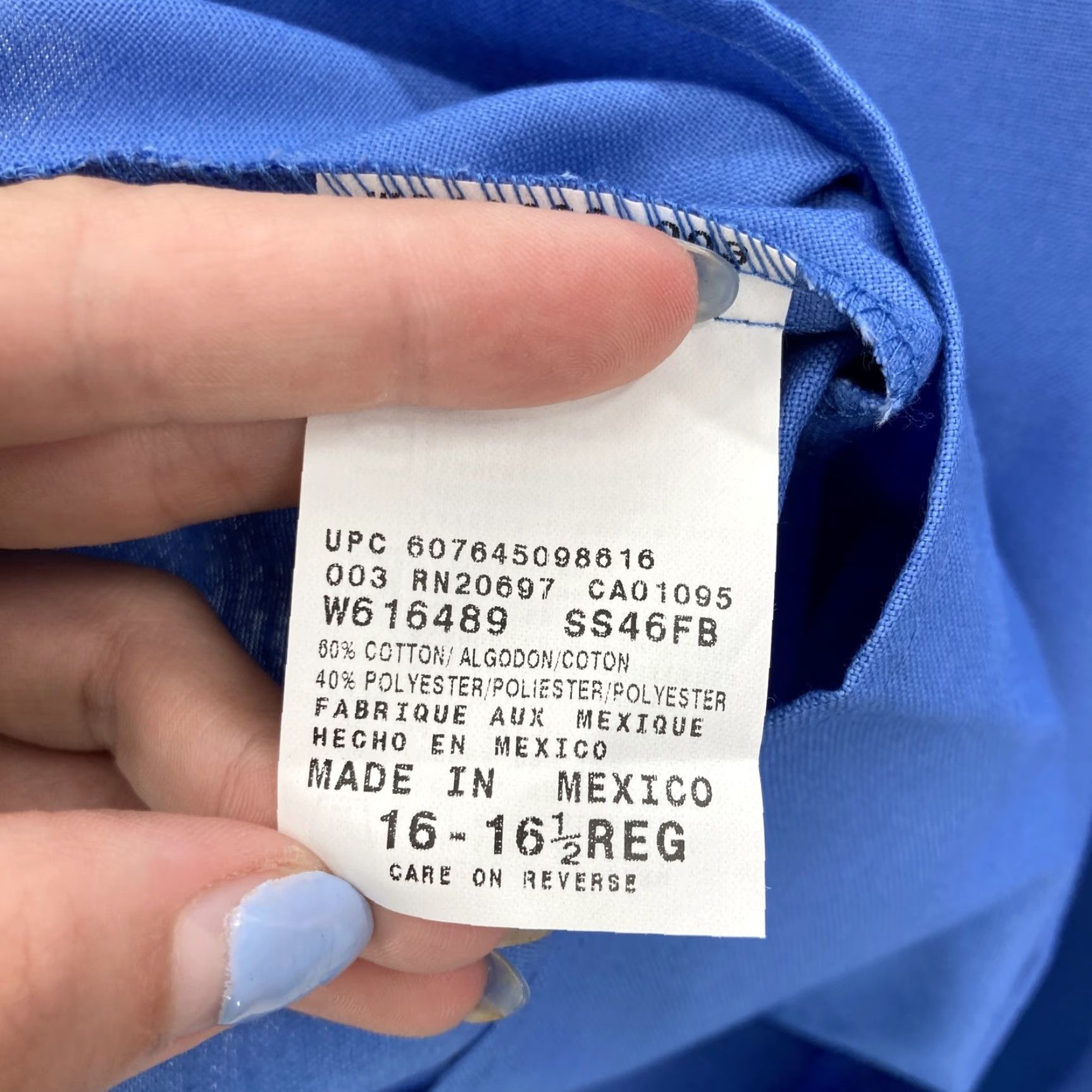 Dickies Dickies Shirt Mens 16-16.5 Regular Blue Short Sleeve Button Up Workwear Pocket Shirt Size US L / EU 52-54 / 3 - 6 Thumbnail