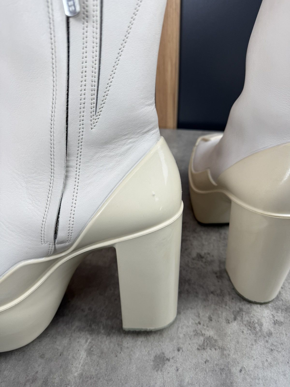 Peter Do at.kollektive x Peter Do Leather Platform Ankle Boots White Size US 10 / IT 40 - 10 Thumbnail