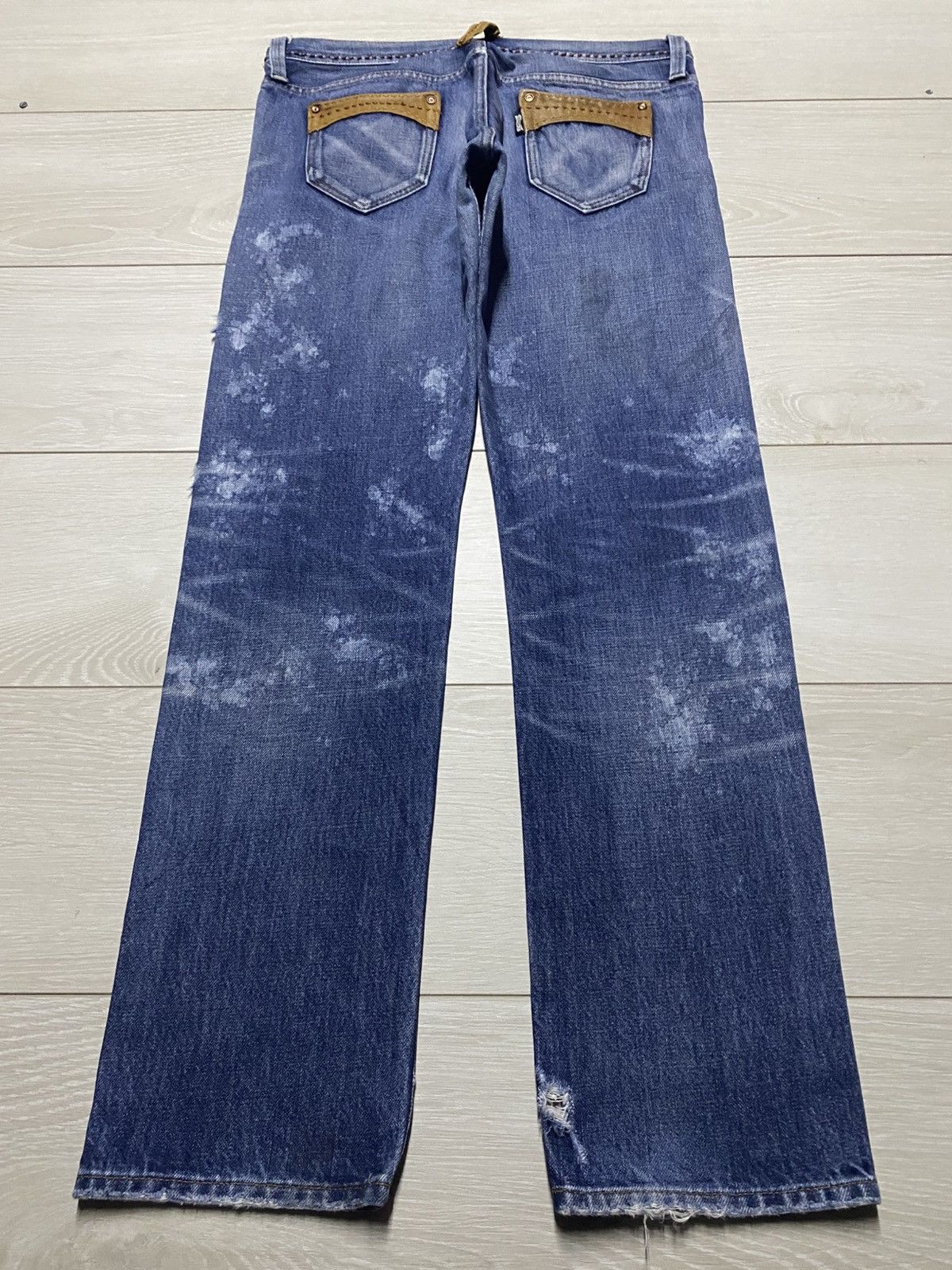 Japanese Brand Japanese Brand RnaSlang Bleach Splatter Slim Fit Jeans Size US 33 - 2 Thumbnail