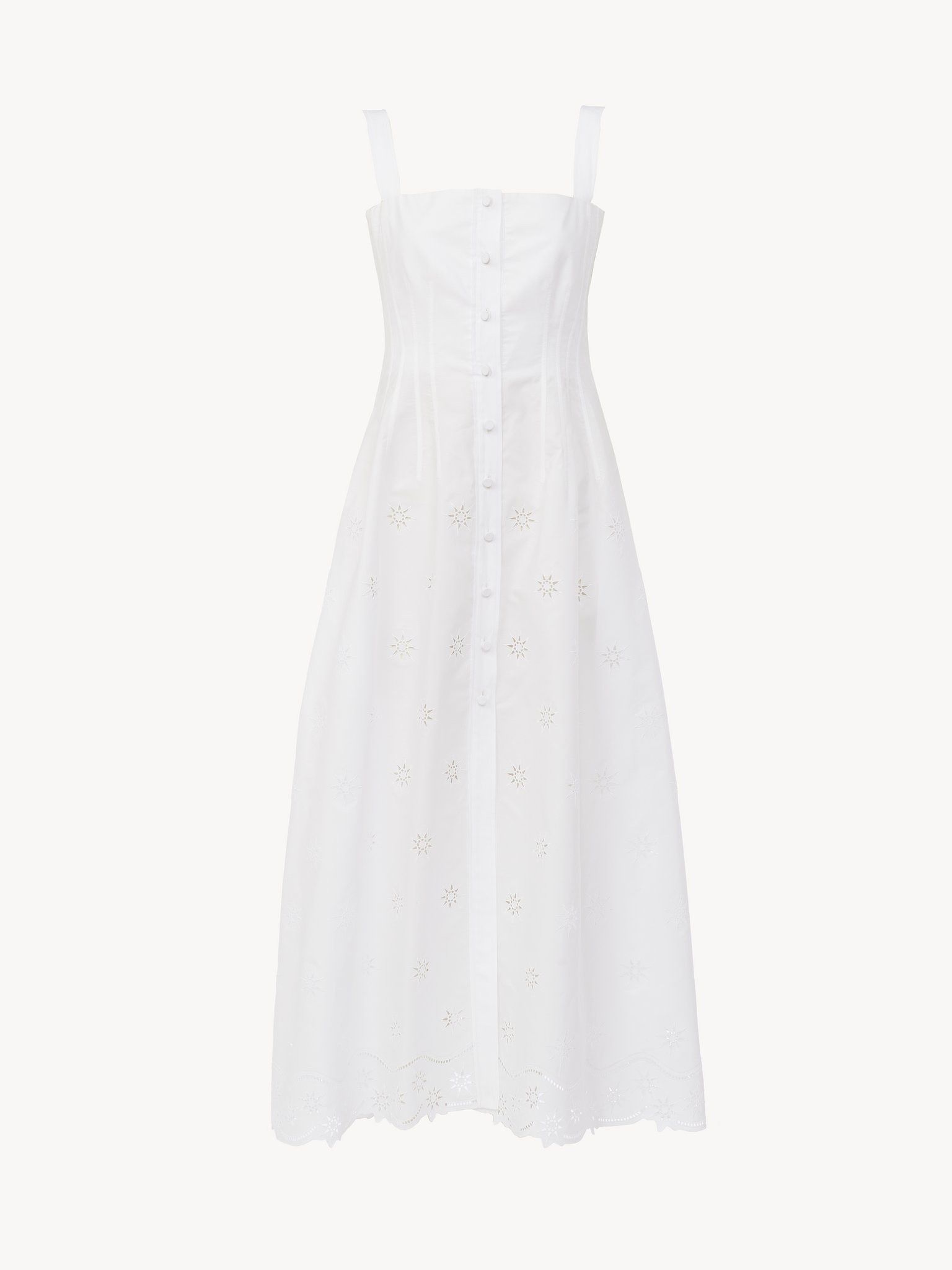 Chloe o1y0825 Midi Dress in White Size M / US 6-8 / IT 42-44 - 2 Thumbnail