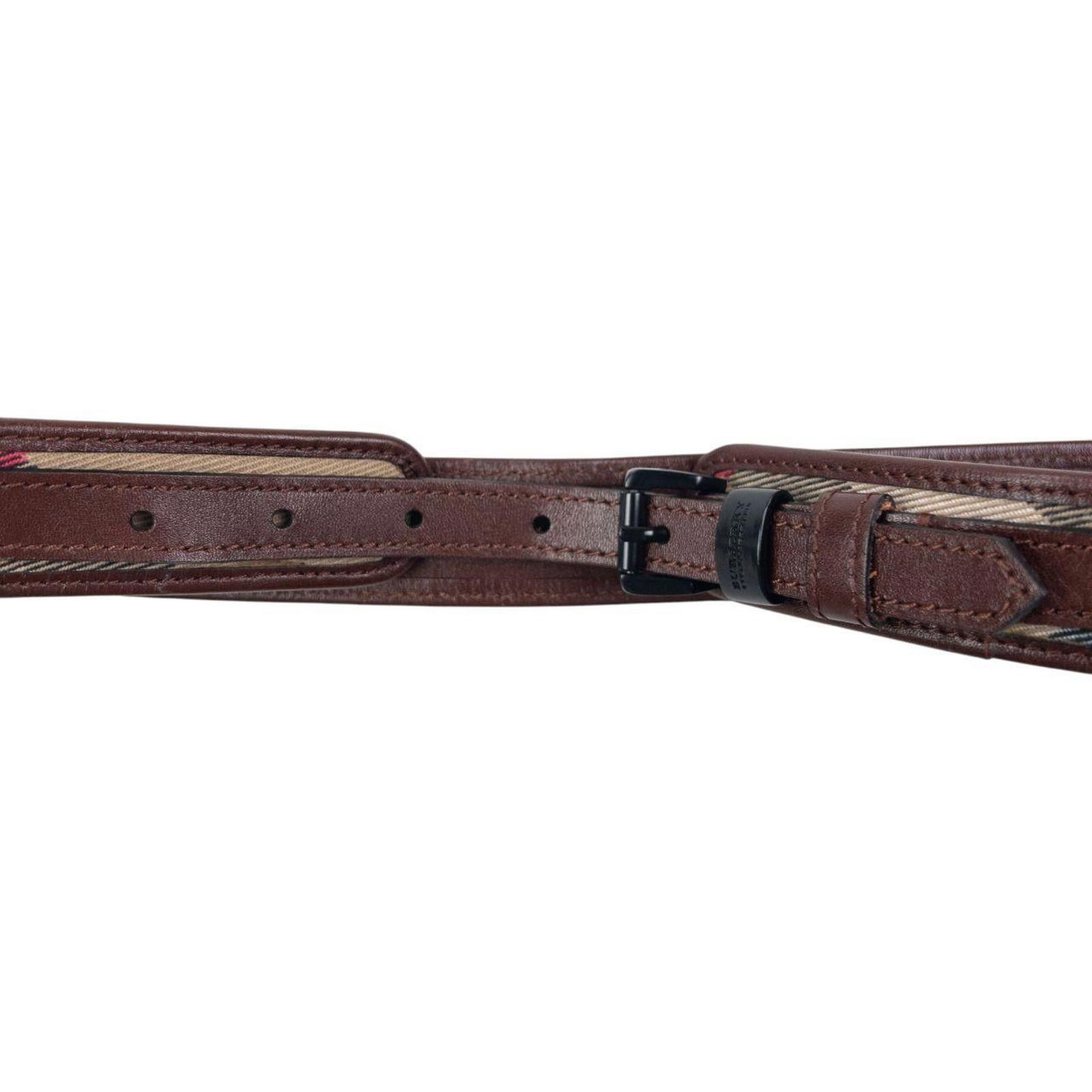 Burberry Vintage 2000s Burberry Nova Check Leather Belt Size W34 Size ONE SIZE - 3 Thumbnail