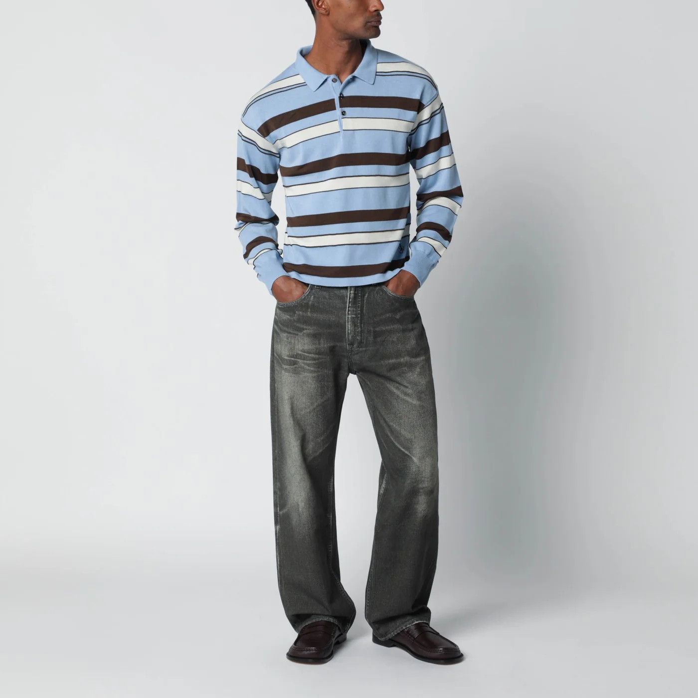 JW Anderson o1d2blof0526 Striped Cotton-blend Polo in Multicolor Size US S / EU 44-46 / 1 - 2 Thumbnail