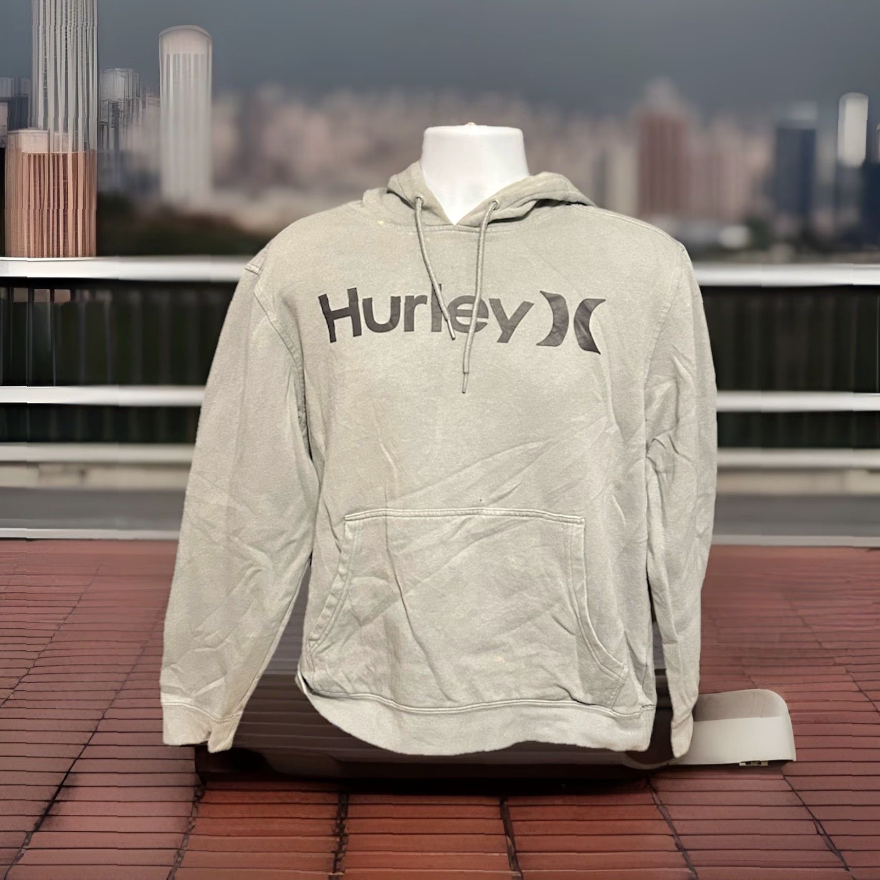 Hurley Hurley Hoodie Men Medium Gray Surfer Surfing Drawstring Kangaroo Pocket Logo Hooded Pullover Long Sleeve Size US M / EU 48-50 / 2 - 4 Thumbnail