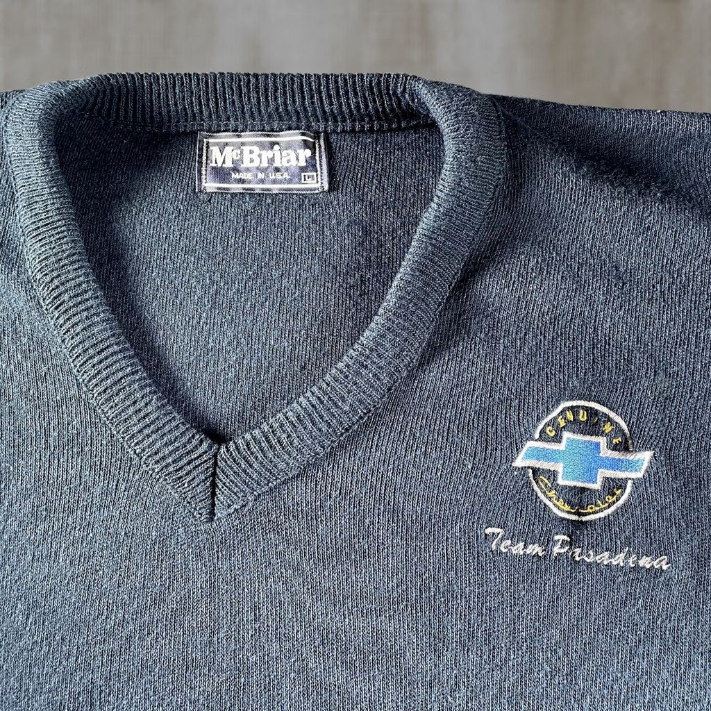 Vintage VINTAGE Chevrolet Sweater Mens L Blue Team Pasadena Pullover Acrylic USA 90s Size US L / EU 52-54 / 3 - 1 Thumbnail