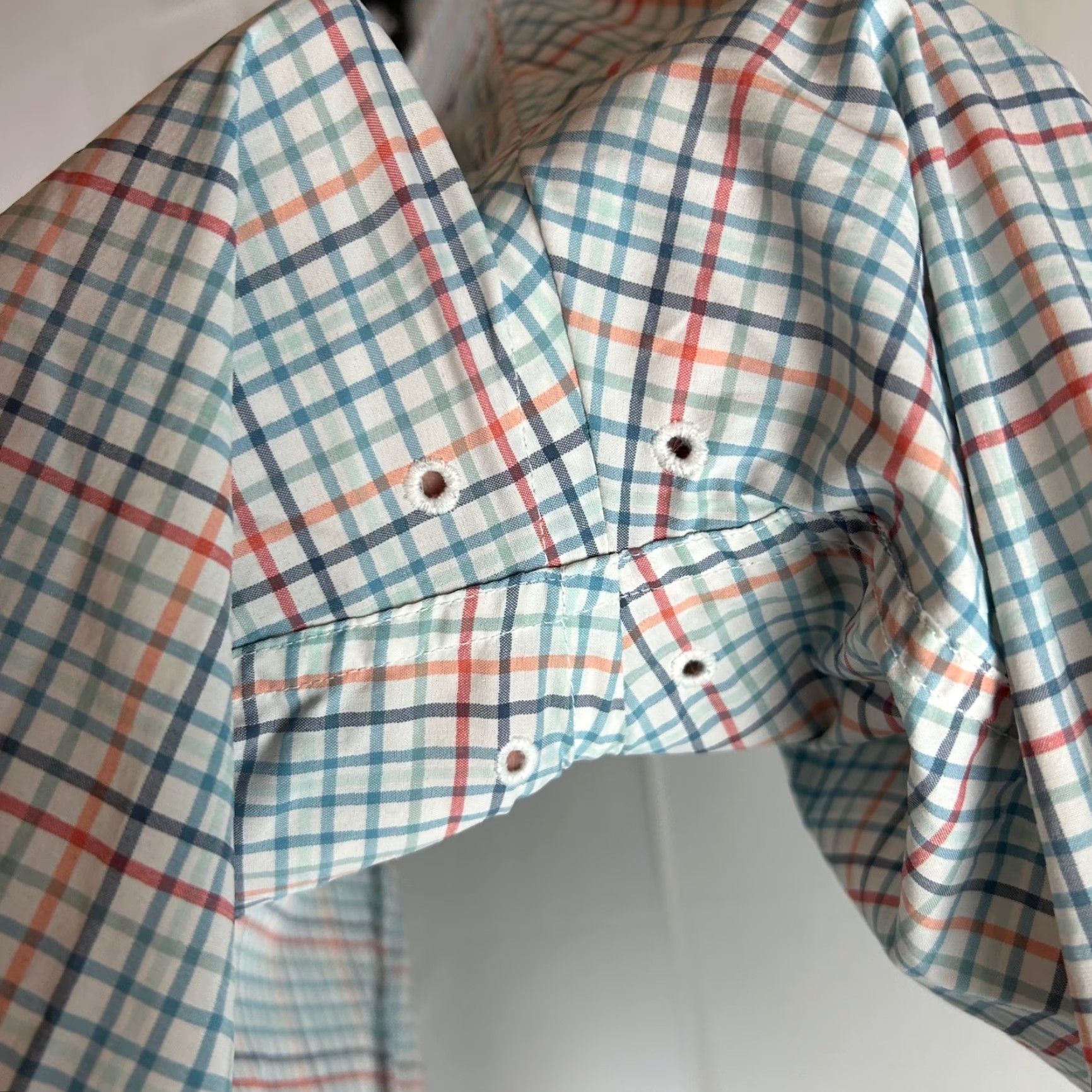 Southern Tide Southern Tide Intercoastal Shirt Mens Medium Blue Orange Plaid Performance 9136 Size US M / EU 48-50 / 2 - 7 Thumbnail