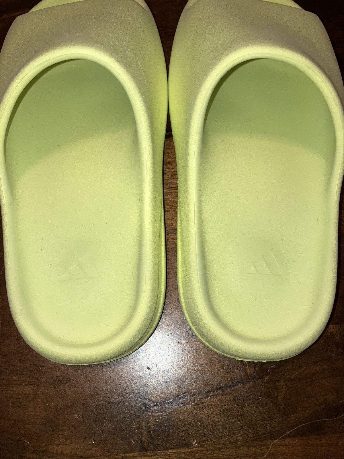 adidas gazelle silver green womens Adidas Yeezy Slide 'Glow Green'