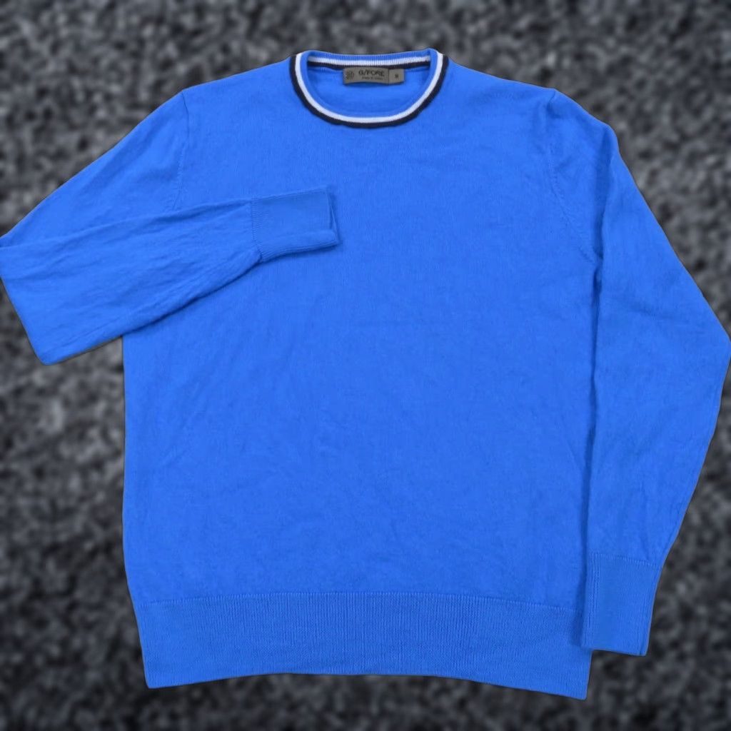 G/FORE Sweater Mens S Merino Wool Pullover Crew Navy Cerulean Blue Golf Casual