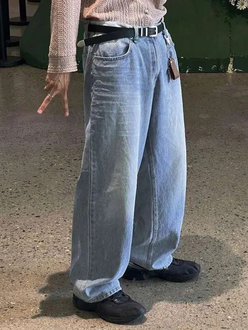 Jean Washed RETRO 90s vintage denim jeans Size US 30 / EU 46 - 4 Thumbnail