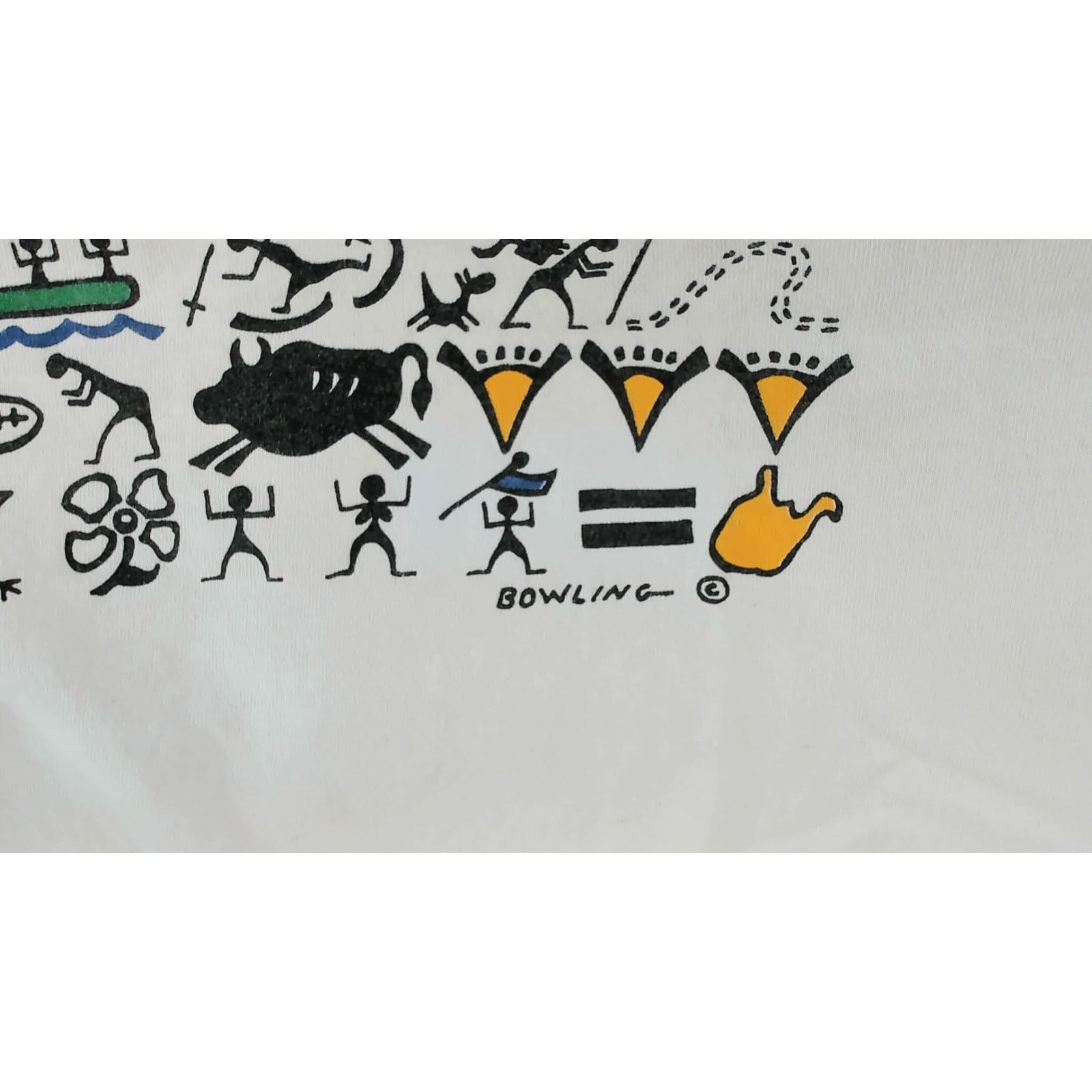 Vintage Vintage 90s Alore Bowling Signed Art Tee Size US XXL / EU 58 / 5 - 8 Thumbnail