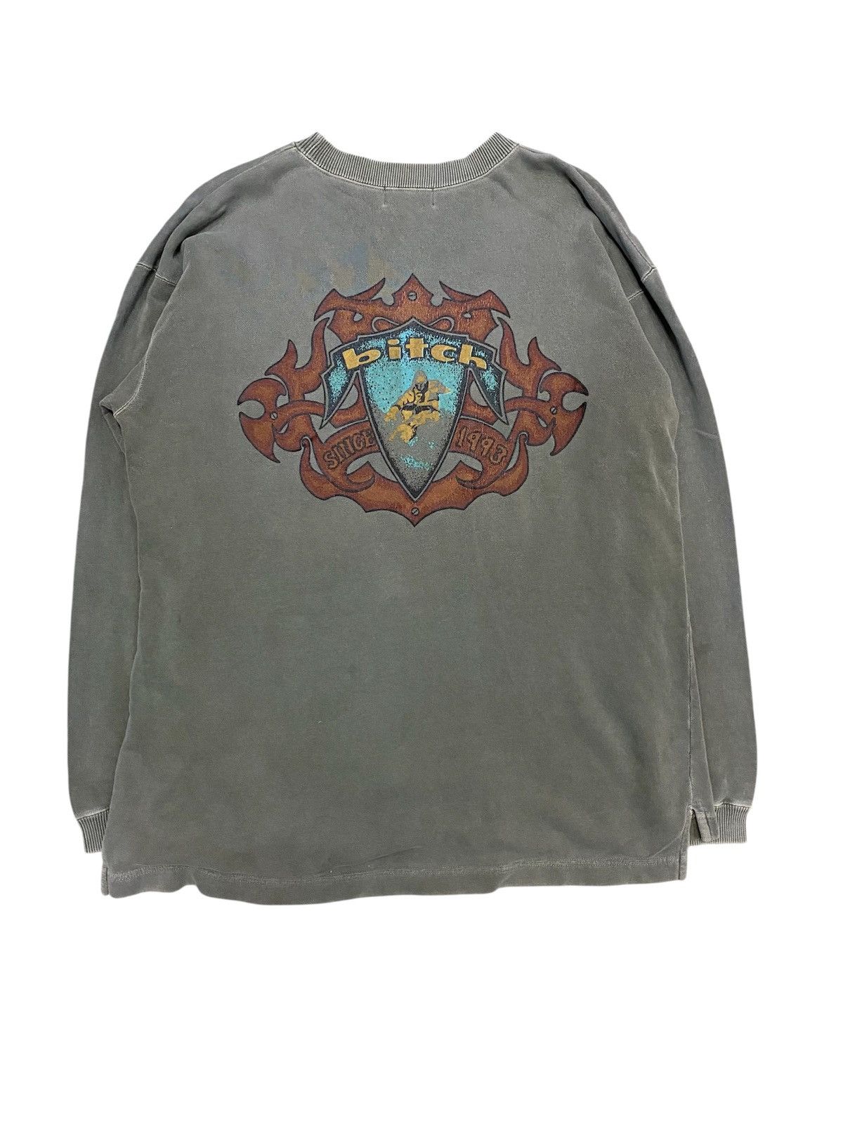 Hook-Ups 🔥1990s BITCH skateboard tribal logo sweashirt Size US L / EU 52-54 / 3 - 1 Thumbnail