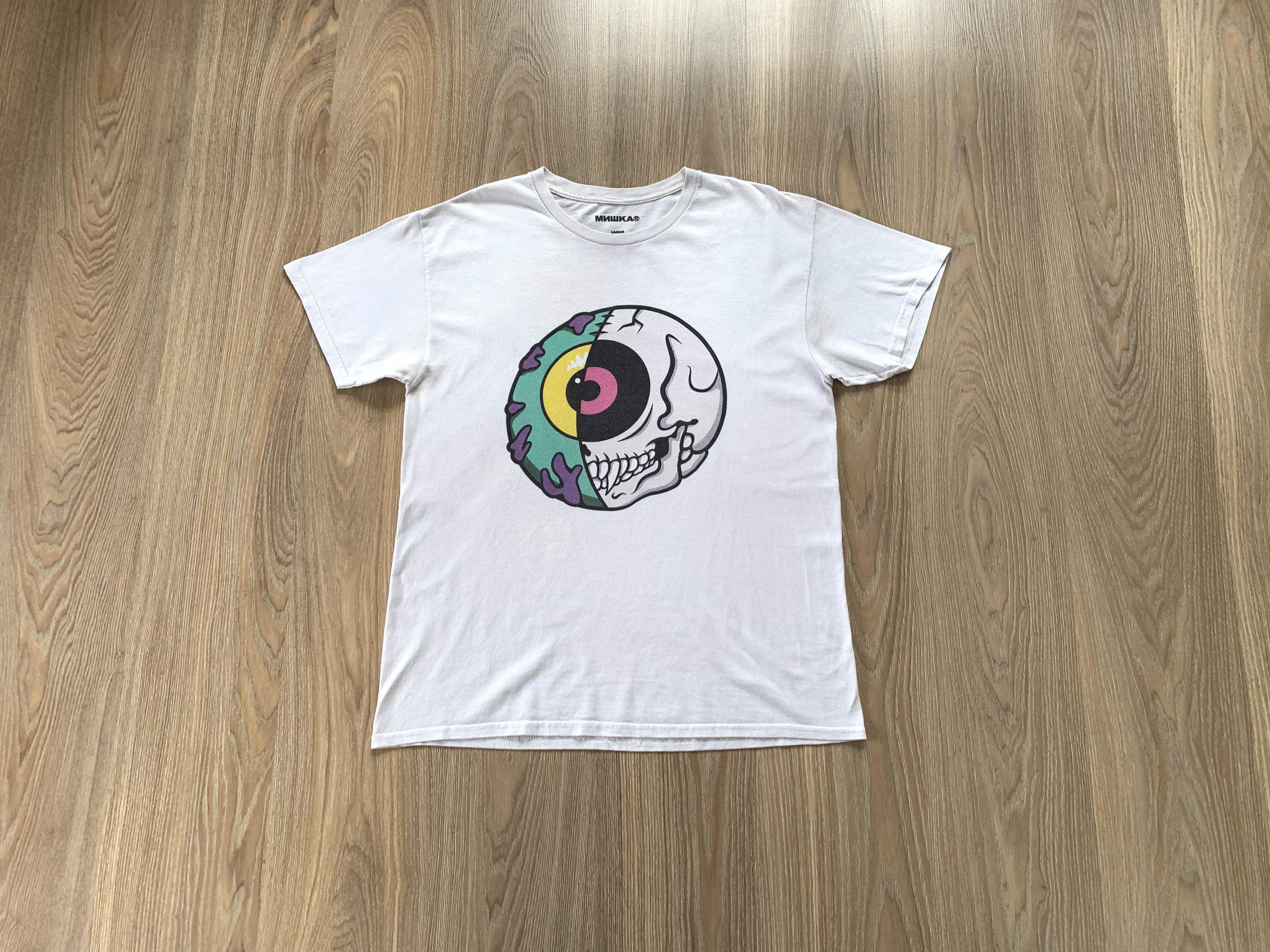 Rare Mishka White Big Eye Logo T Shirt