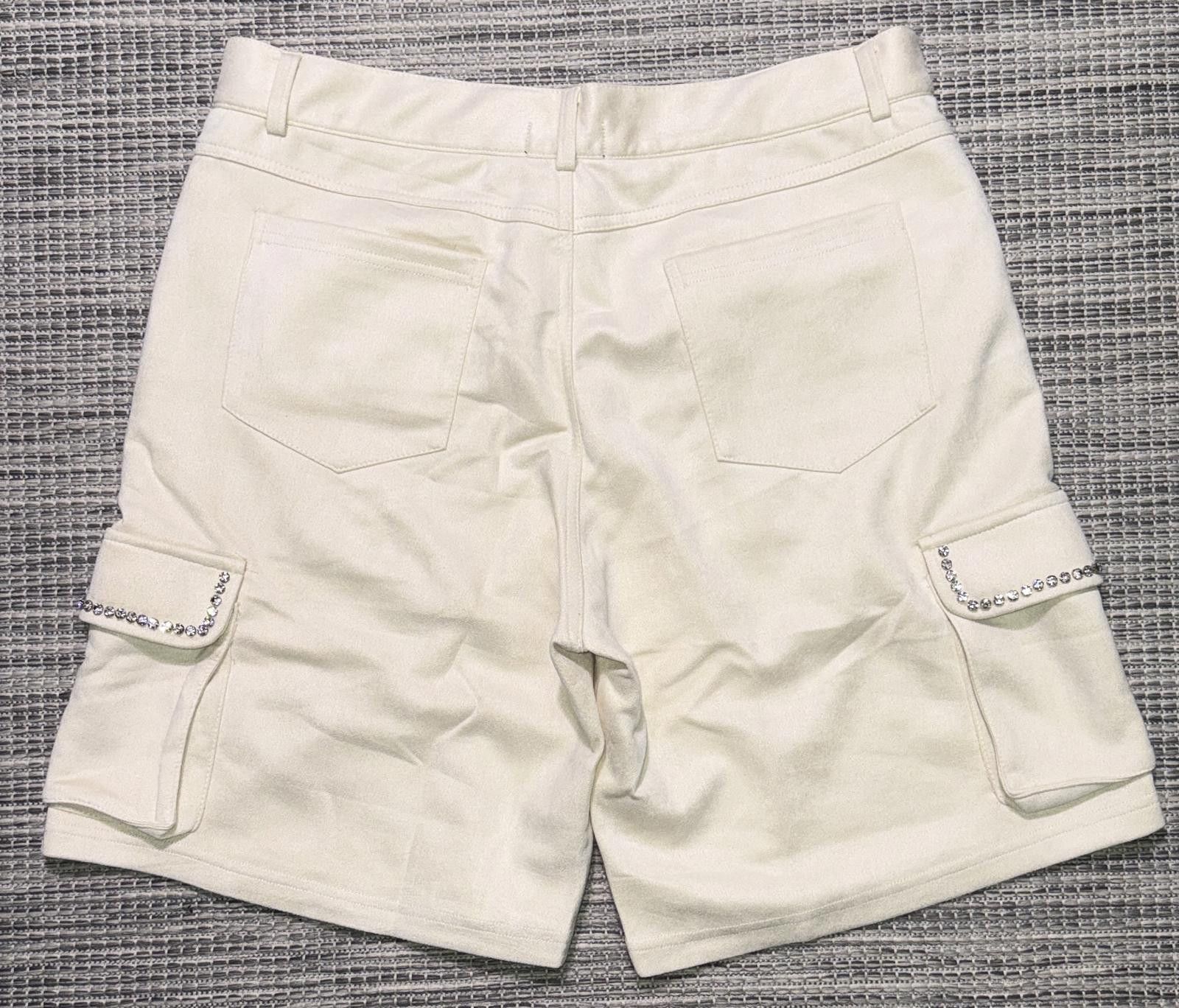 Other Prestige Cream Deerskin Rhinestone Shorts Size US 32 / EU 48 - 3 Thumbnail