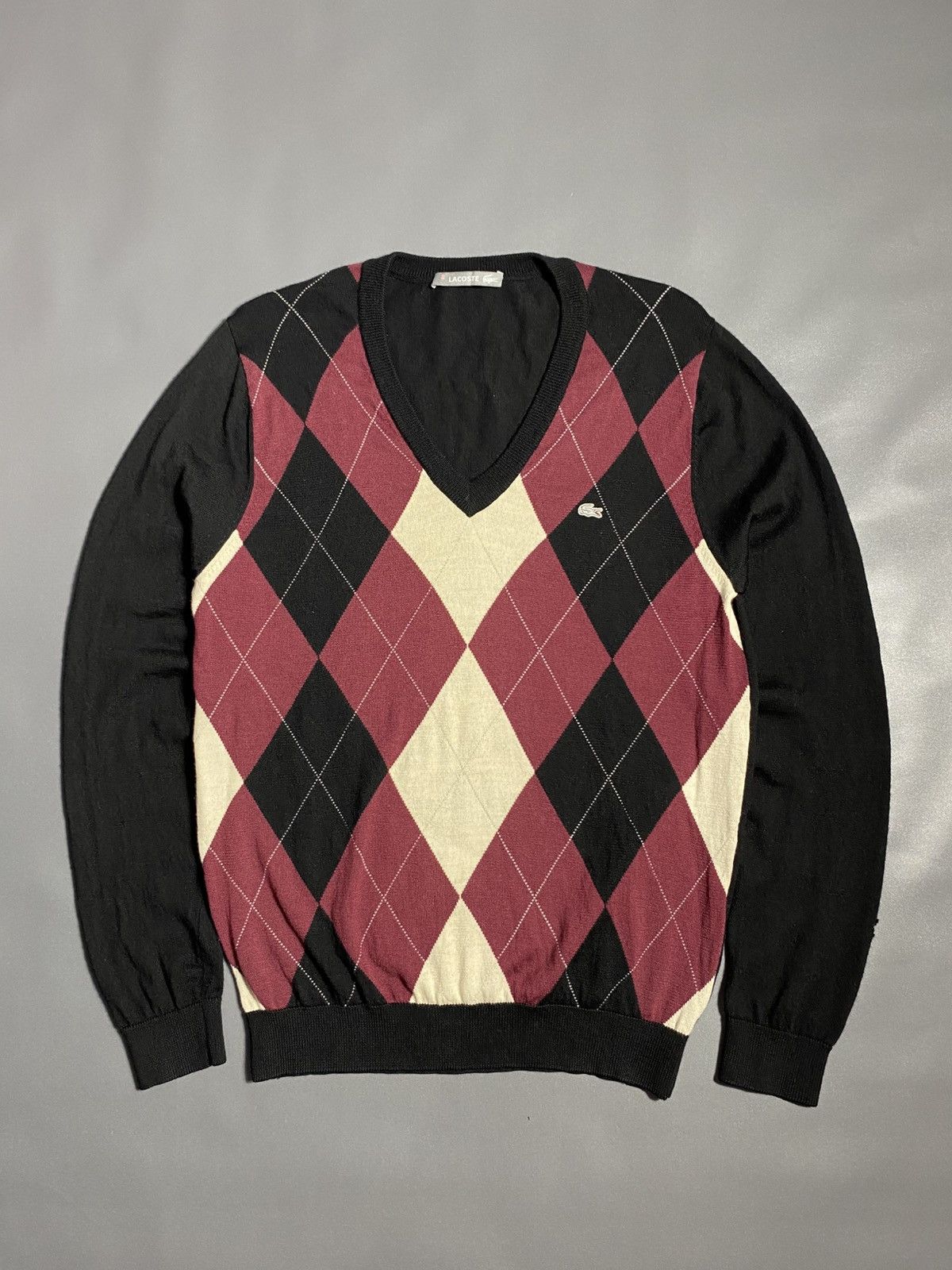 Lacoste Vintage Lacoste Wool V Neck Knit Sweater Size 3 M Size US M / EU 48-50 / 2 - 1 Thumbnail