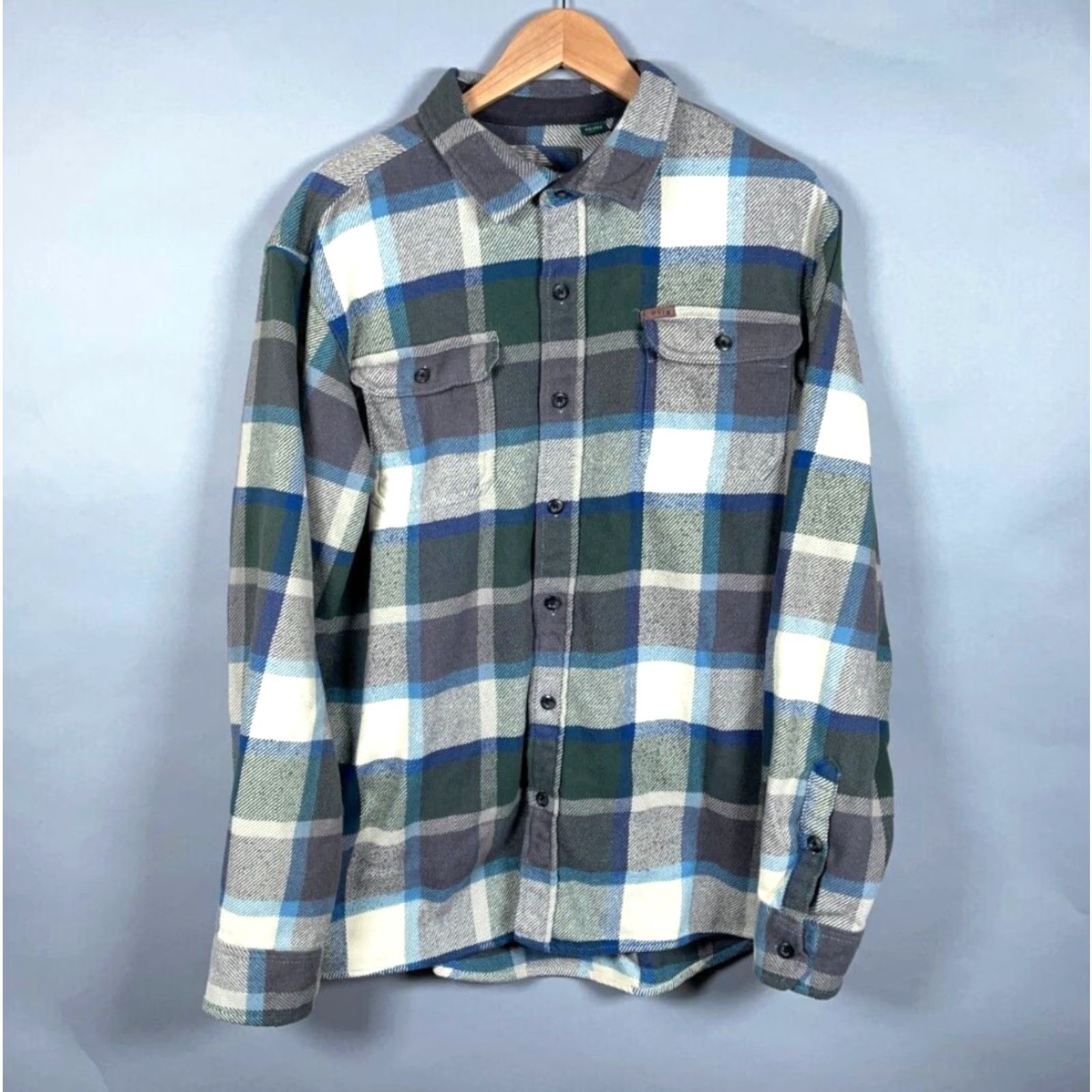 Orvis Orvis Heavyweight Flannel Shirt Jacket 2XL Gray Green Plaid Shacket Grunge Casual Workwear Button-Up Front Pocketed Faces: Mens Size US XXL / EU 58 / 5 - 2 Thumbnail
