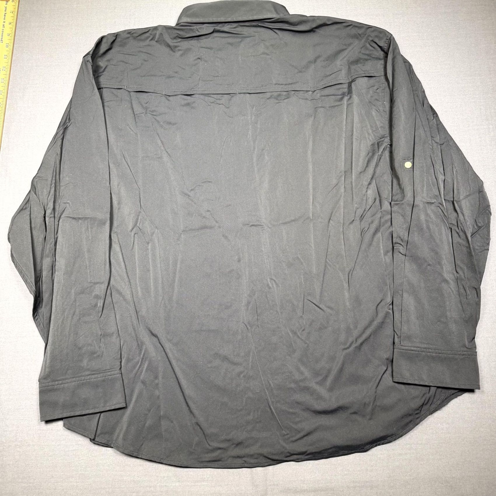 Vintage Poncho Shirt Mens 3XL Gray Solid Long Sleeve Button Up Nylon Stretch Quick Dry Regular Fit Shirt Mens 3XL Gray Solid Long Sleeve Button-Up Polo? Size US XXL / EU 58 / 5 - 7 Thumbnail