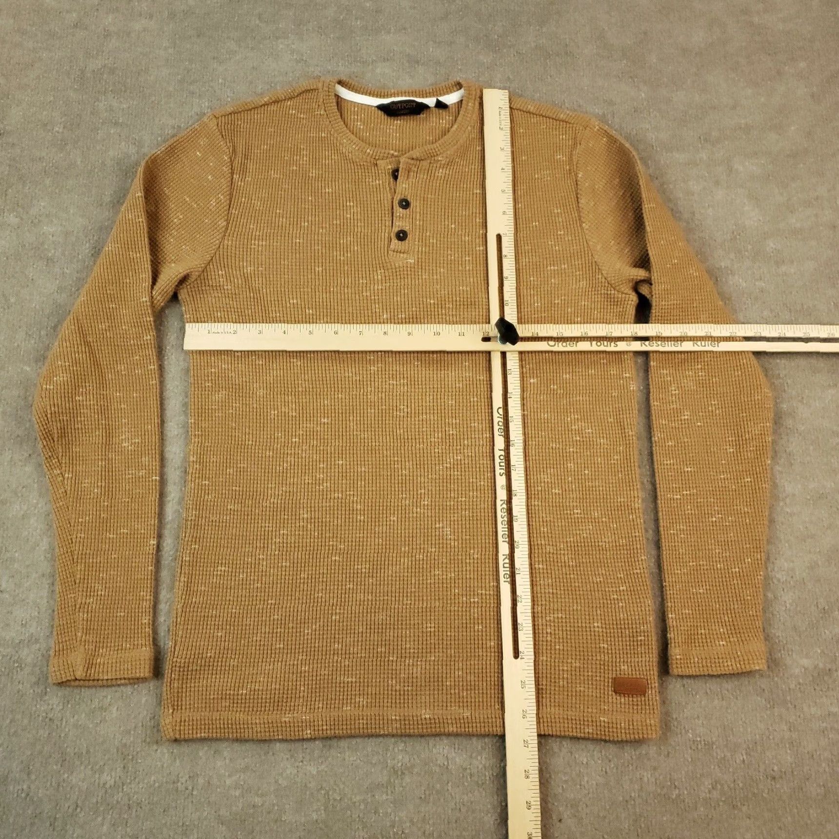Vintage Outpost Henley Shirt Mens Medium Brown Long Sleeve Buttons Casual Outdoors Size US M / EU 48-50 / 2 - 2 Thumbnail