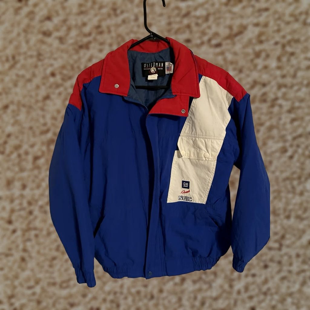 Vintage Vintage GM Proud NGIC General Motors Cars Racing Osterman Jacket - Mens Medium Blue Nylon Size US M / EU 48-50 / 2 - 1 Thumbnail