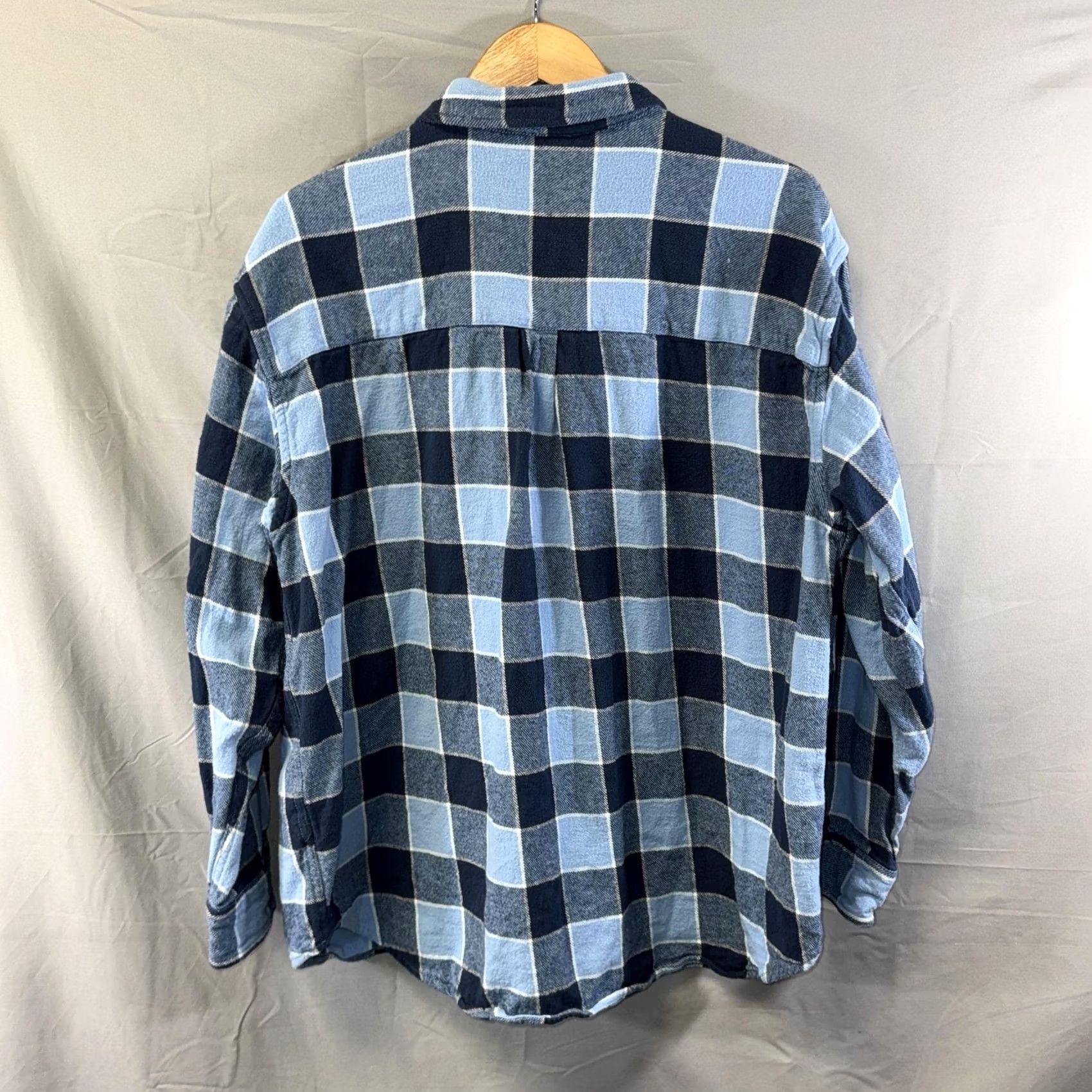 Levi's VINTAGE Levi's SilverTab Shirt Mens L Blue Plaid Flannel Oversized Snap Front Cotton Size US L / EU 52-54 / 3 - 2 Thumbnail