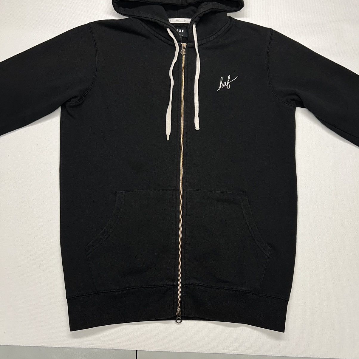 Huf Huf Sweatshirt Hoodie Black Full Zip Logo Embroidered Skate Size US M / EU 48-50 / 2 - 2 Thumbnail