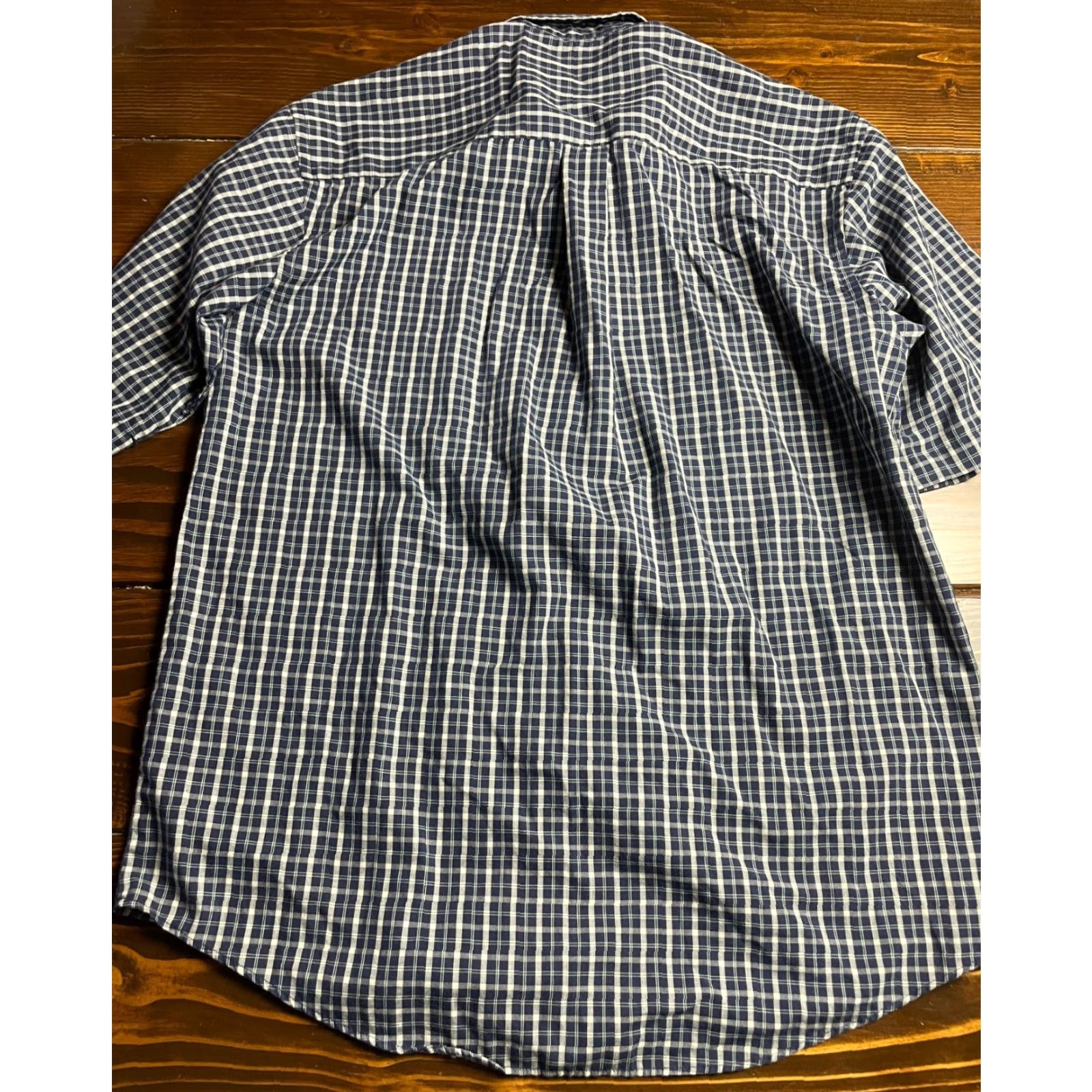 Arrow Arrow Shirt Men Large Tall Plaid Button Up Wool? No, Wrinkle Free Blue Cream Ivory Casual Regular Size US L / EU 52-54 / 3 - 2 Thumbnail