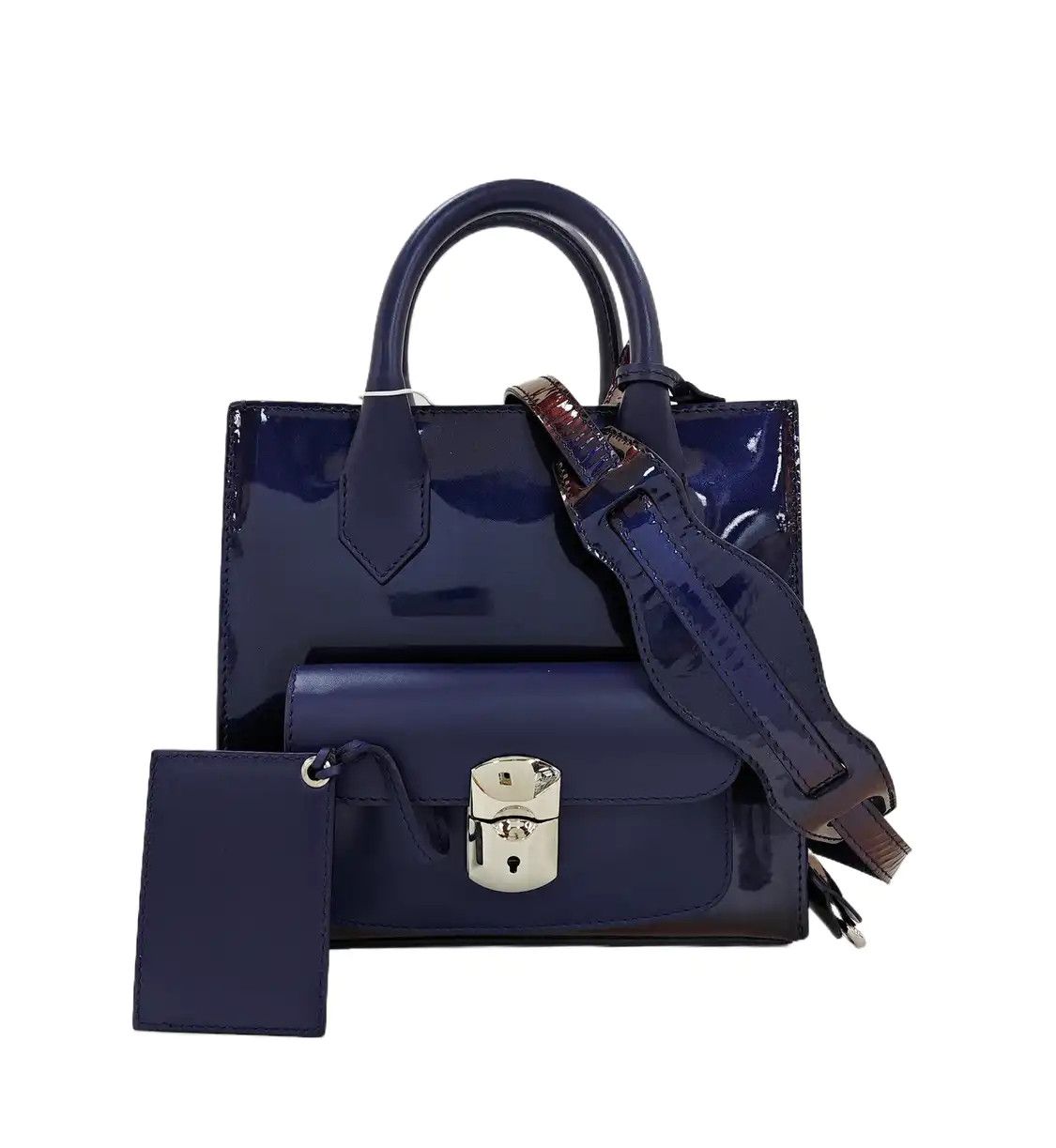 Balenciaga BALENCIAGA Padlock Work blue cowhide leather shoulder bag handbag crossbody bag Size ONE SIZE - 1 Thumbnail
