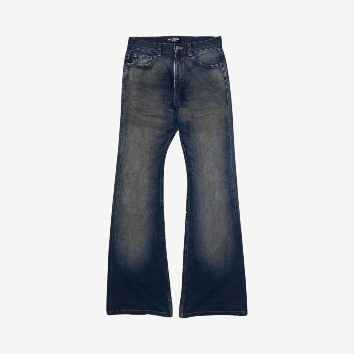 image of Balenciaga Fw22 Flaired Denim Dark Color Sz. Xs in Blue, Men's (Size 30)