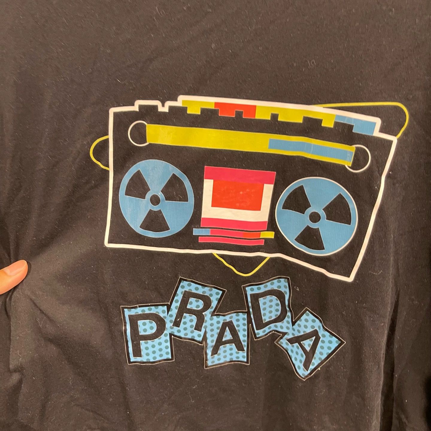 Prada Prada Radio Slogan Print Short Sleeve Tee L Size US L / EU 52-54 / 3 - 4 Thumbnail