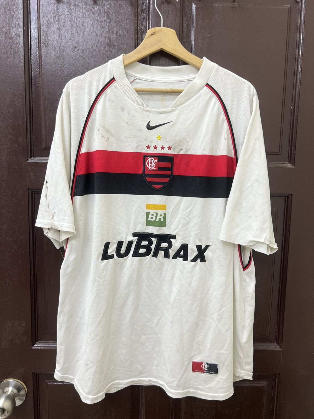 Nike Vintage Thrashed Nike Flamengo 2002 2003 Away Jersey Size US XL / EU 56 / 4 - 1 Thumbnail