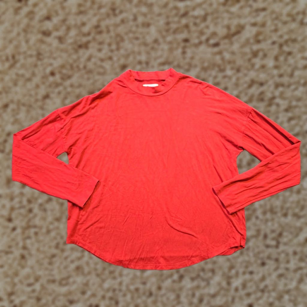 Madewell Madewell Top Womens Medium Orange Turtleneck Stretch Minimalist Casual Shirt Cropped Long Sleeve Regular Fit Holiday, Fall, Spring, Winter Womens Size M / US 6-8 / IT 42-44 - 1 Thumbnail