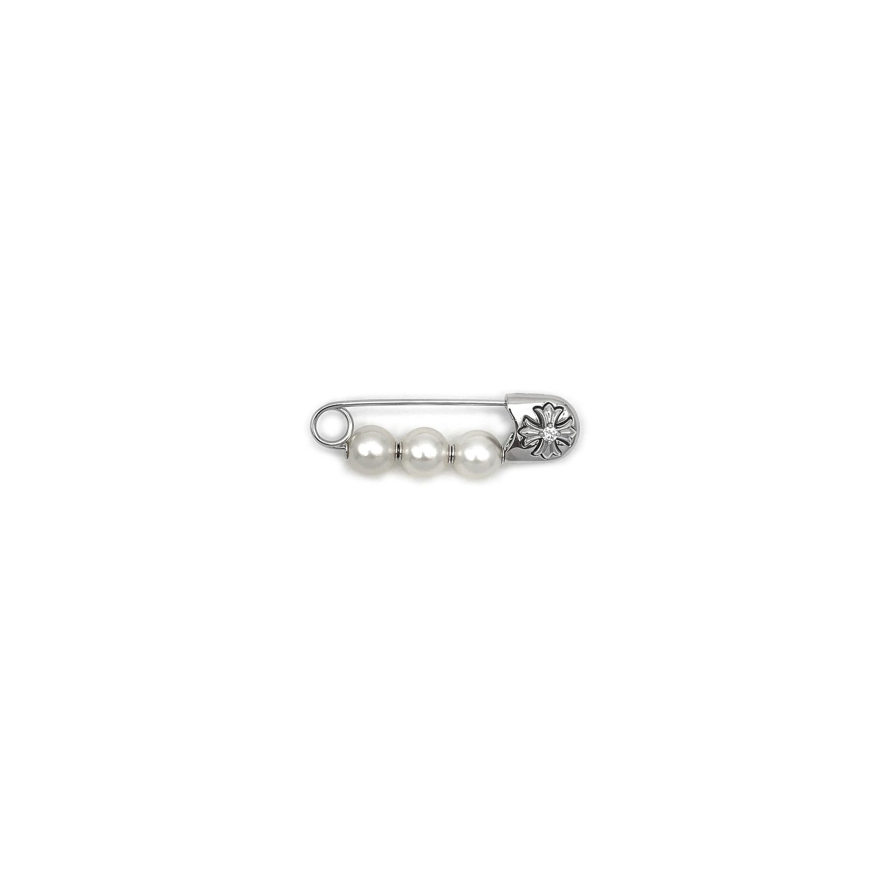 Chrome Hearts Chrome Hearts Mikimoto 18K White Gold Pearl Safety Pin Size ONE SIZE - 1 Thumbnail