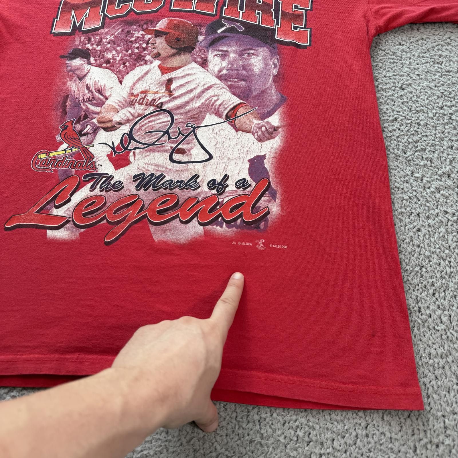 Anvil Vintage 1998 Mark McGwire St Louis Cardinals MLB T Shirt L Size US L / EU 52-54 / 3 - 6 Thumbnail