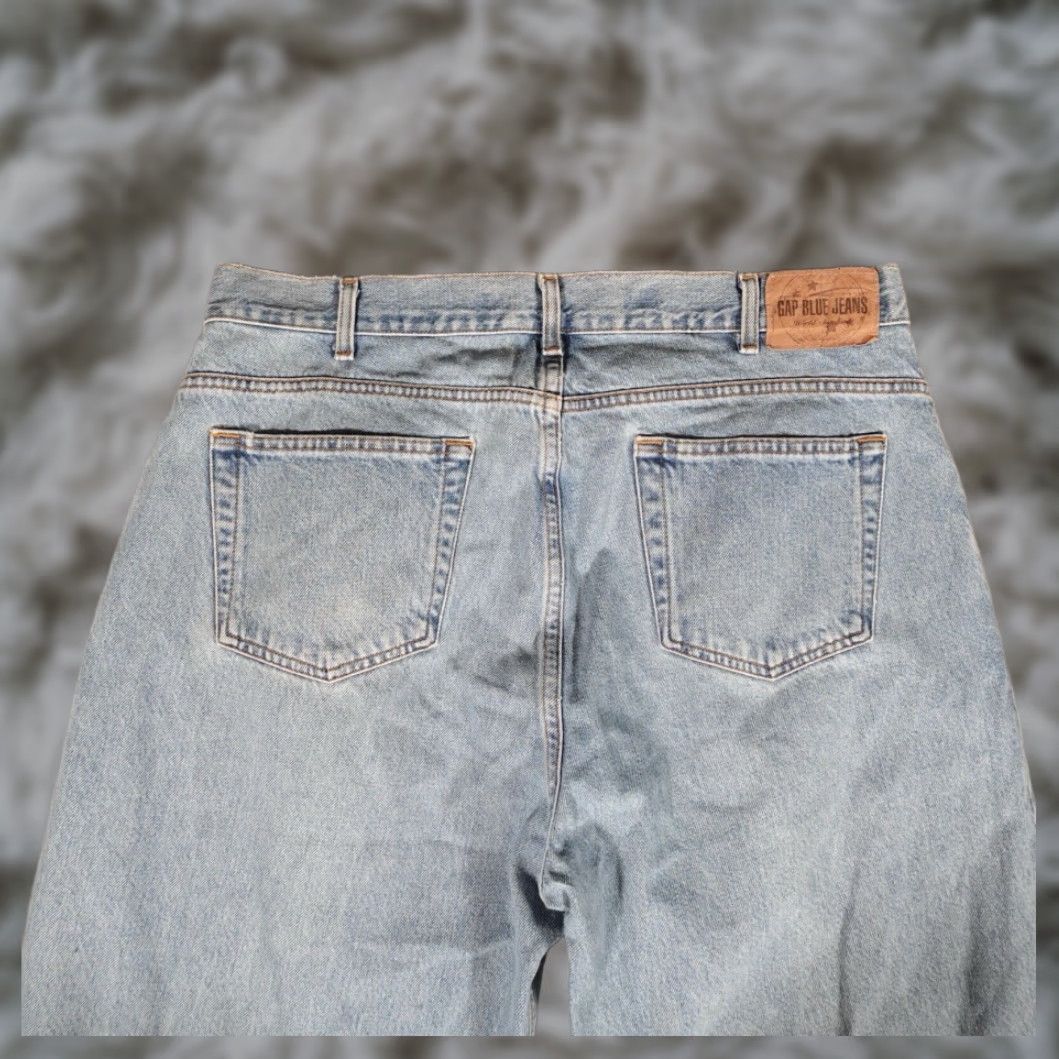 Gap VINTAGE Gap Baggy Fit Relaxed Straight Leg Denim Jeans Mens 37x32 Blue Cotton Size US 37 - 6 Thumbnail