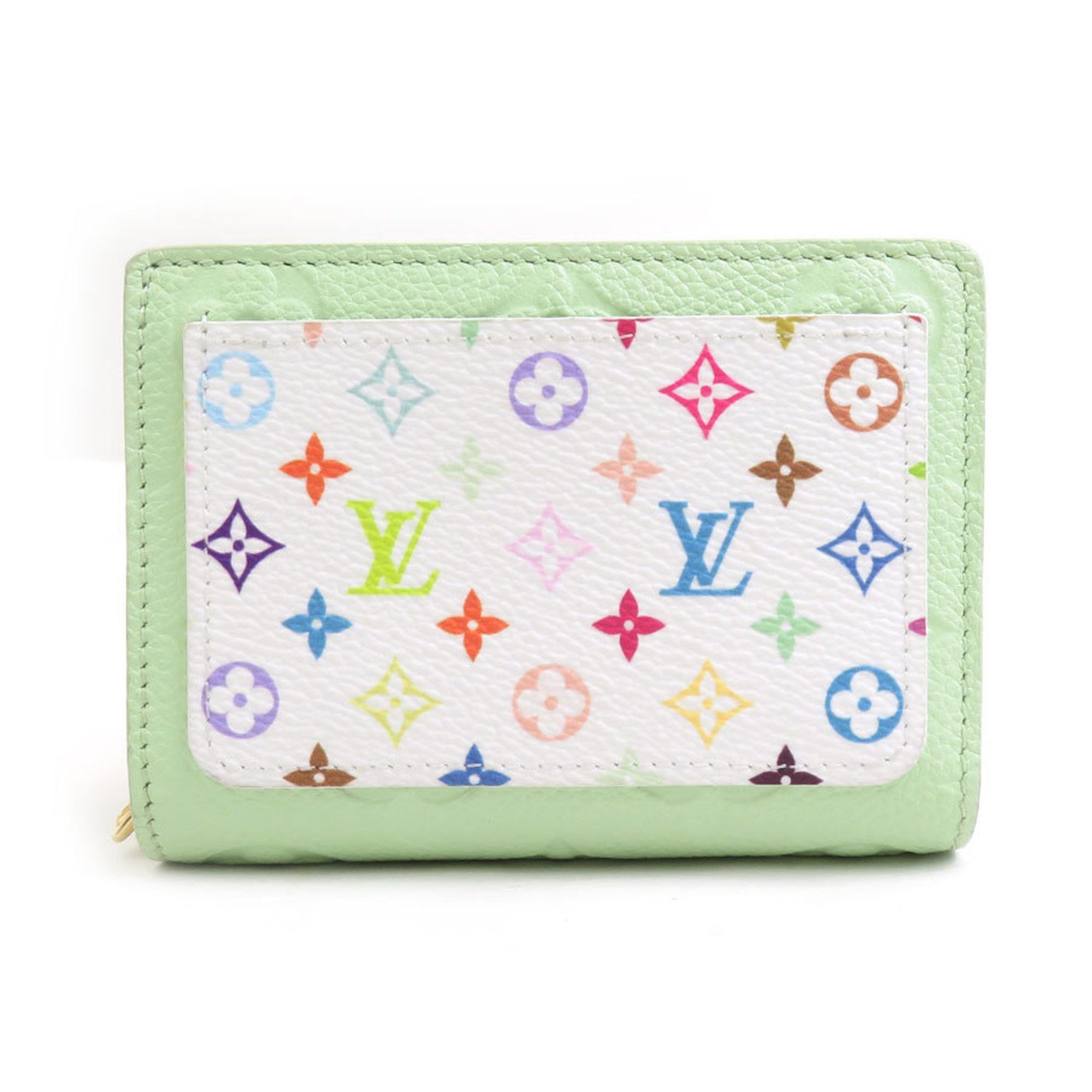 Louis Vuitton Louis Vuitton Bi-fold Wallet LV×TM Monogram Empreinte Portefeuille Qu Green Tea Women's M13619 r10830a Size ONE SIZE - 1 Thumbnail