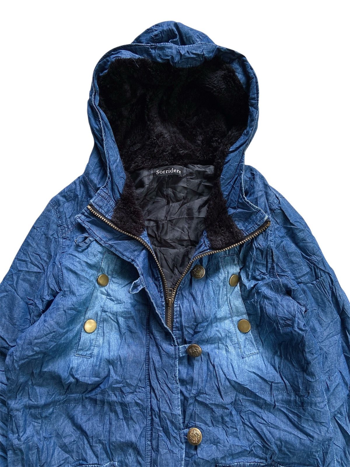 Japanese Brand SORRIDERE JAPANESE BLUE WASHED WINTER JACKET Size US L / EU 52-54 / 3 - 6 Thumbnail