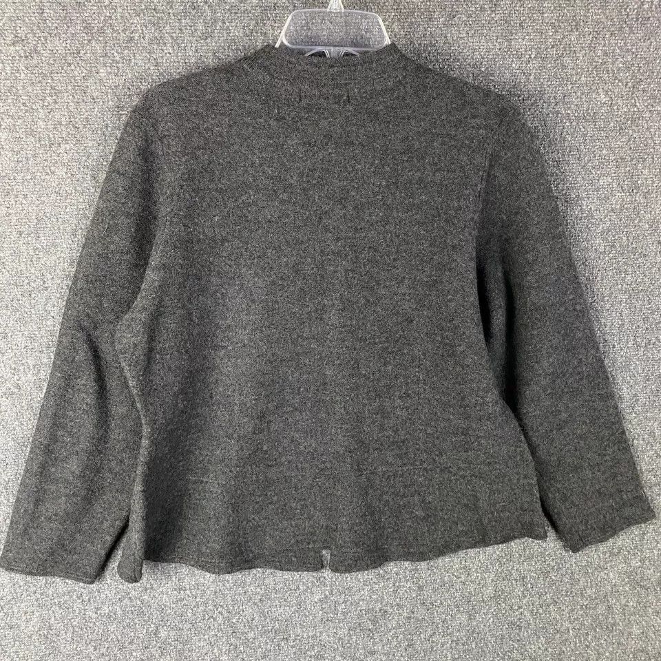 Other I.E. Sweater Women's XL 100% Wool Full Zip Gray Knit Size XL / US 12-14 / IT 48-50 - 8 Thumbnail