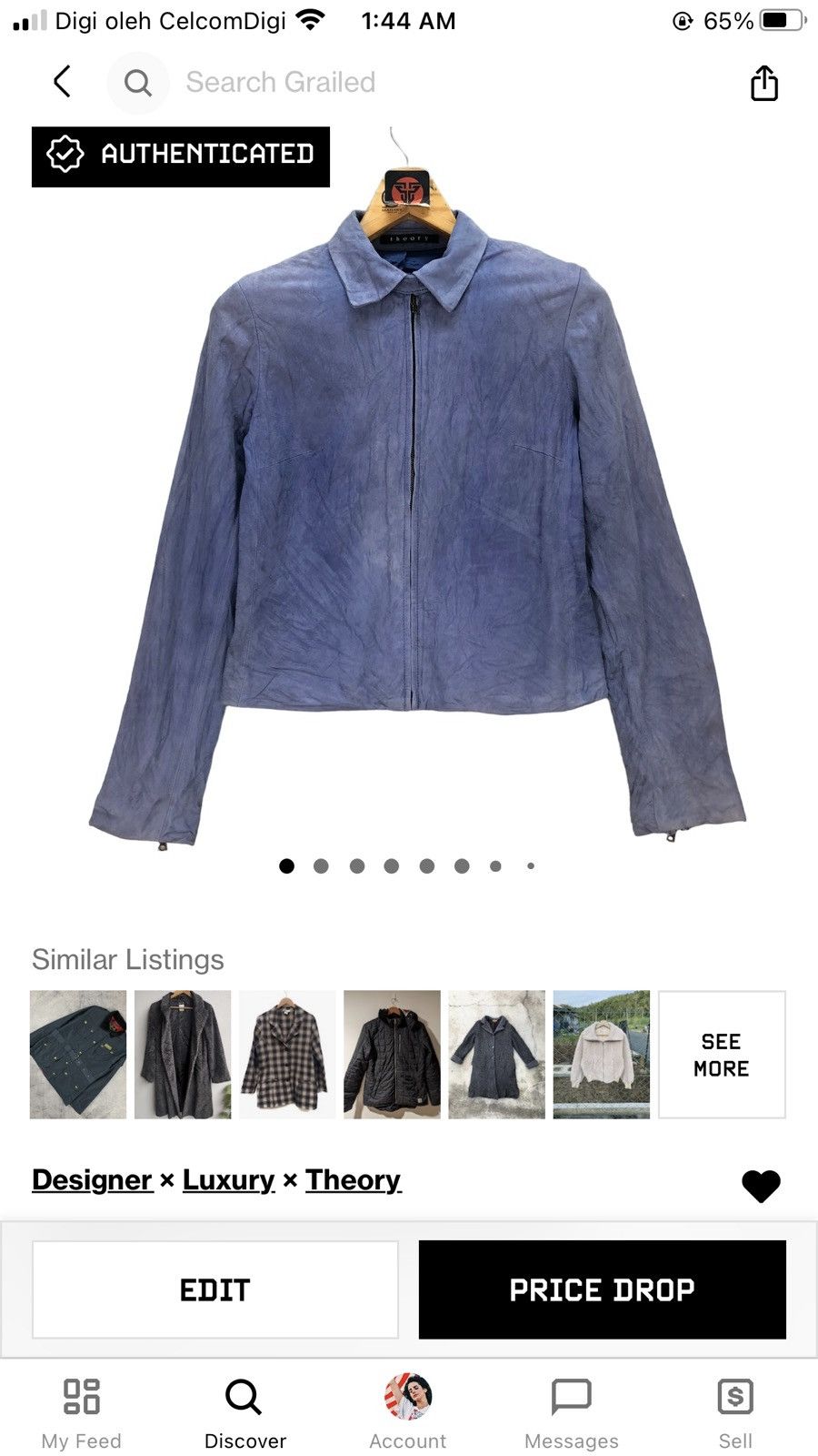 Theory THEORY MOLESKIN CROPPED JACKET #7367-134 Size S / US 4 / IT 40 - 17 Thumbnail